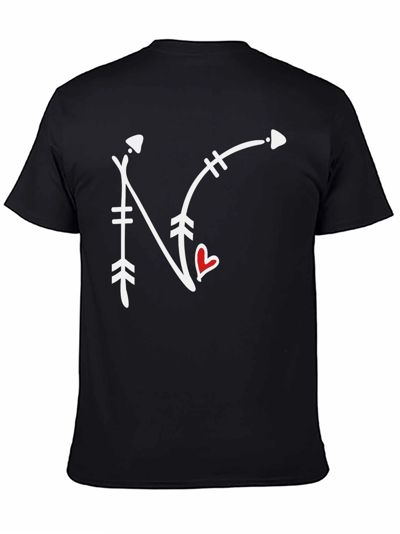 Black Arrow N Heart Graphic Tee - Black view 4