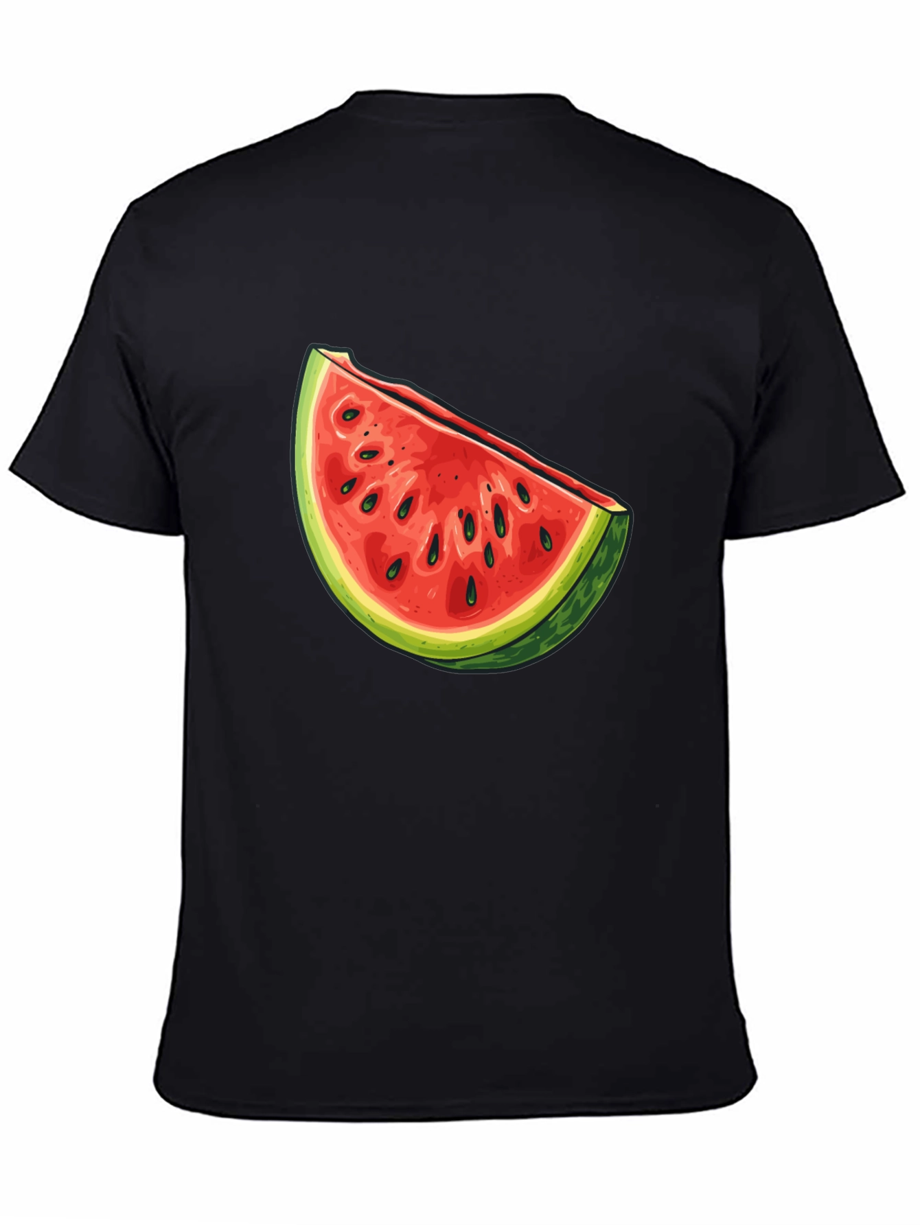 Black Watermelon Slice Graphic Tee - Unisex Casual Shirt view 4