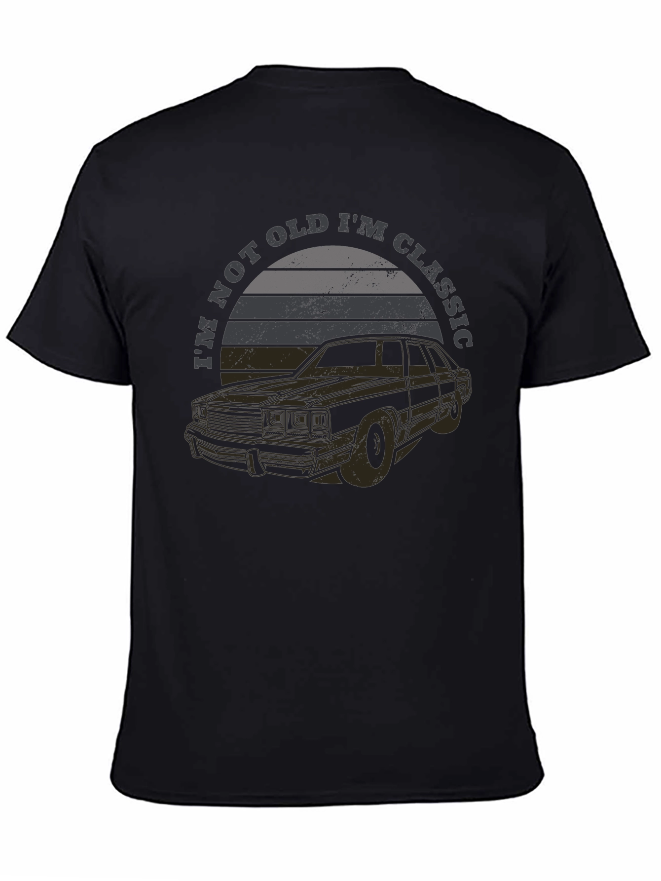 Black Classic Car T-Shirt - I'm Not Old I'm Classic view 4