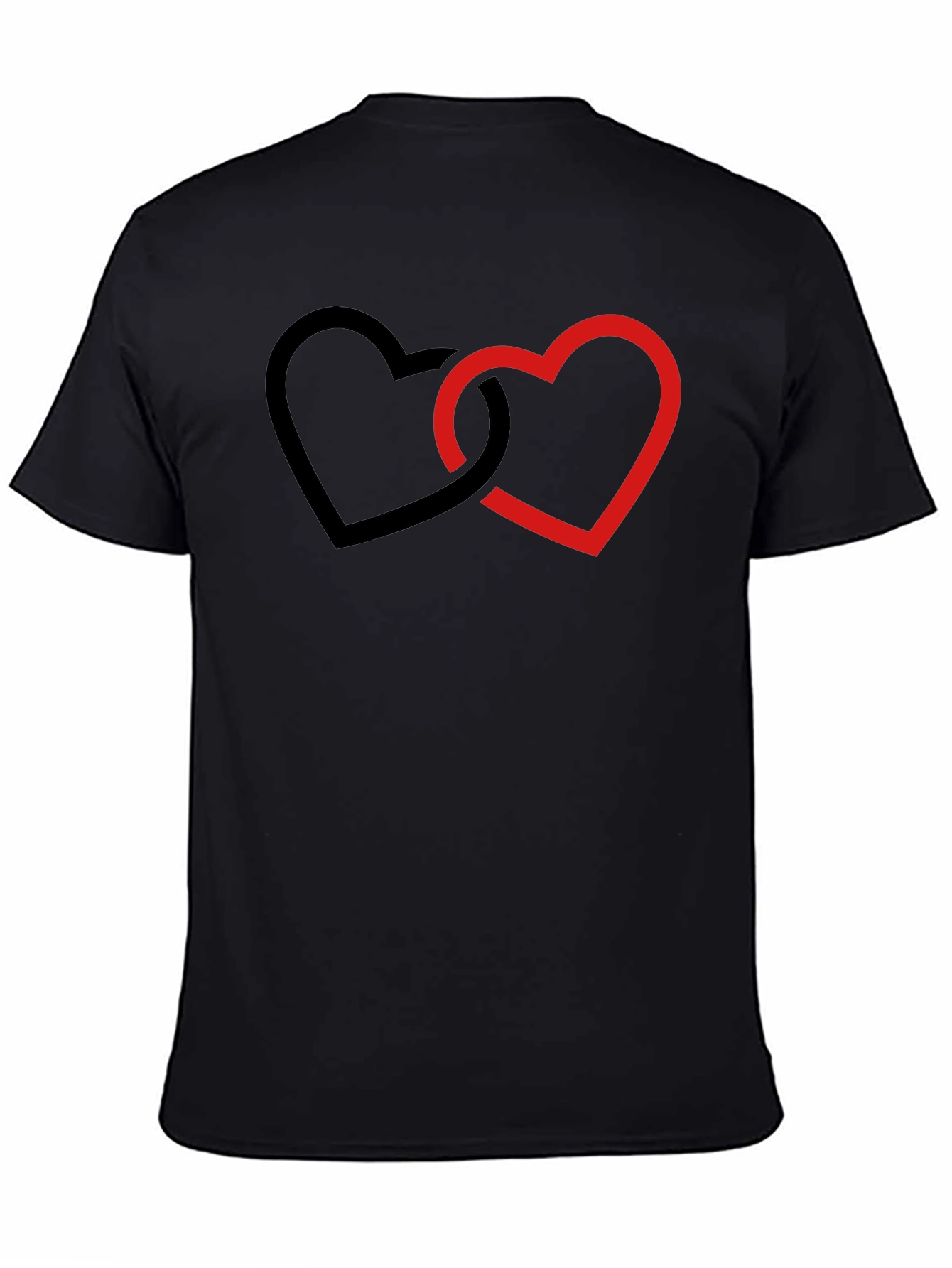 Black Linked Hearts Graphic Black T-Shirt view 4