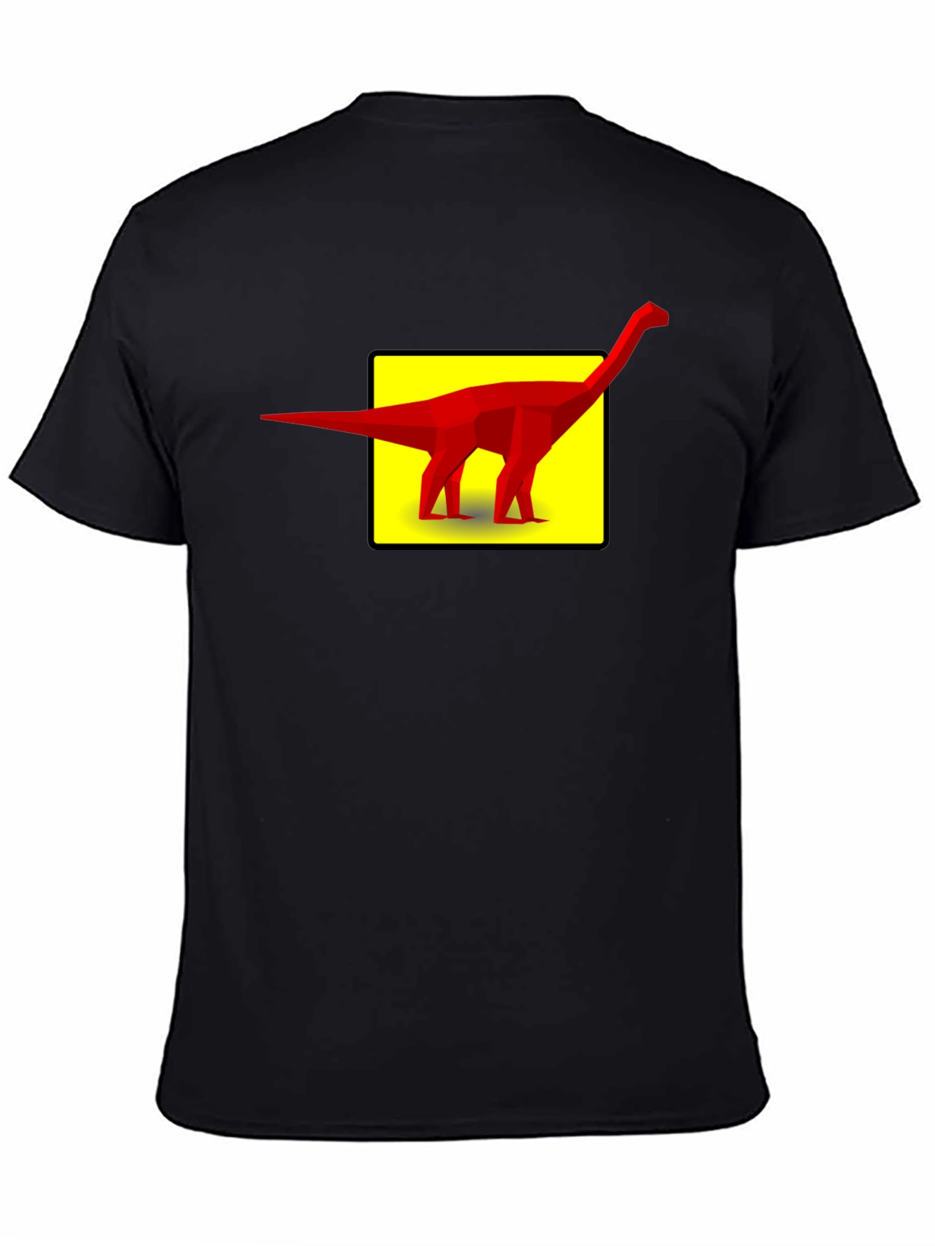 Black Geometric Dinosaur Graphic Tee - Black view 4