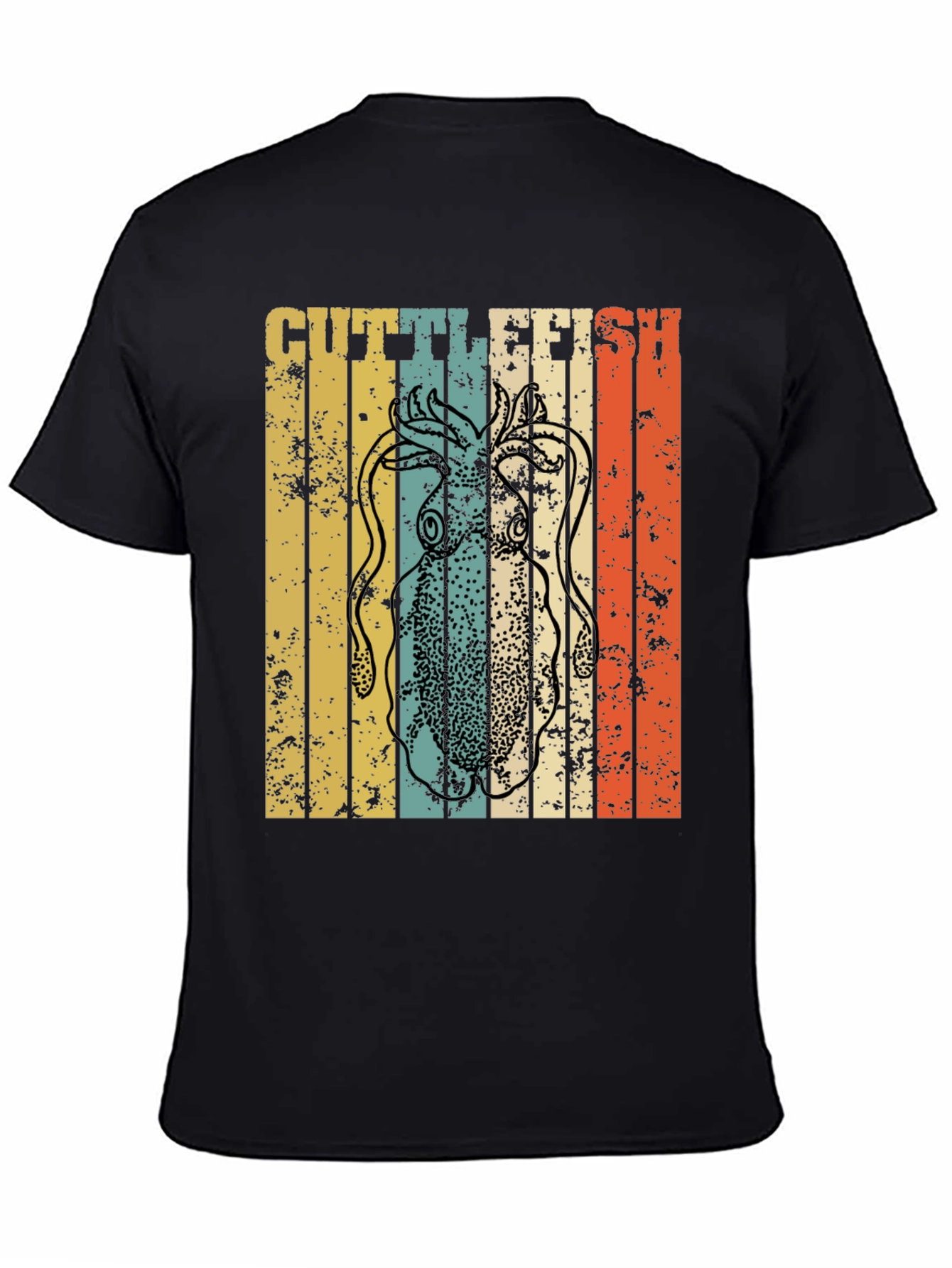 Black Retro Cuttlefish Graphic Tee view 4