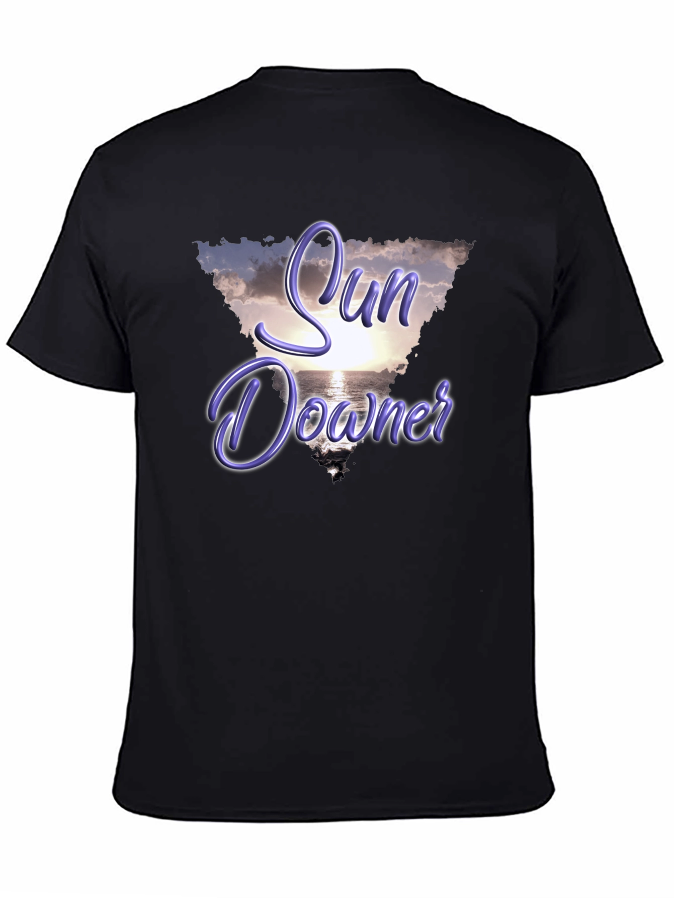 Black Sunset Beach Graphic Tee - Sundowner Design view 4
