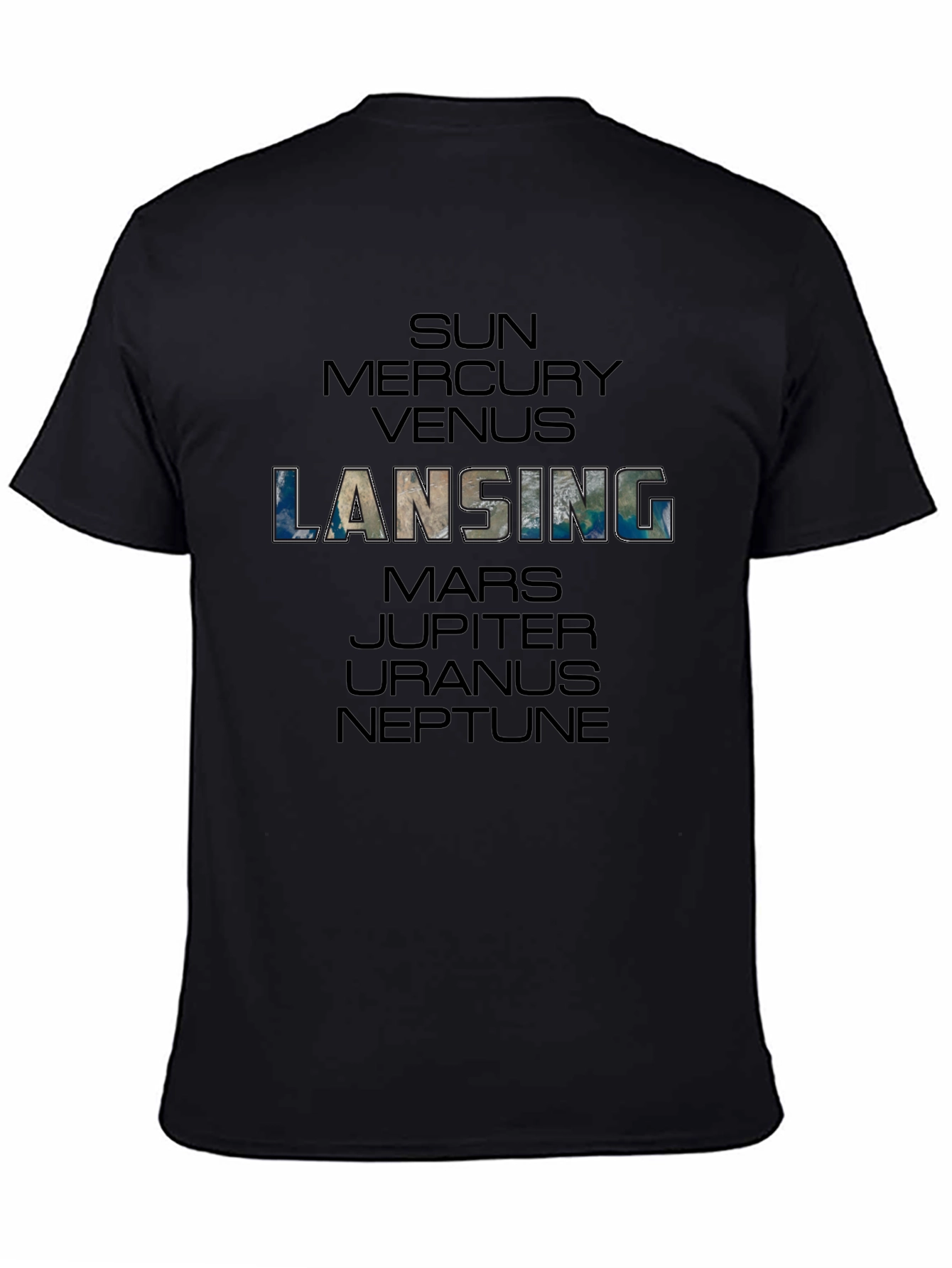 Black Lansing Planets Graphic Black T-Shirt view 4