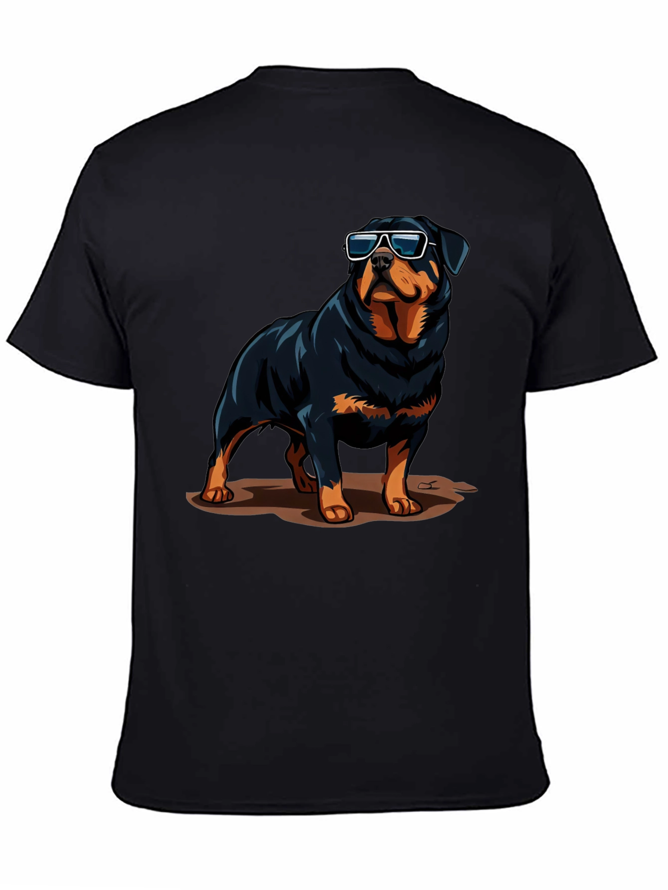 Black Cool Rottweiler Graphic Tee - Stylish Dog Lover Shirt view 4