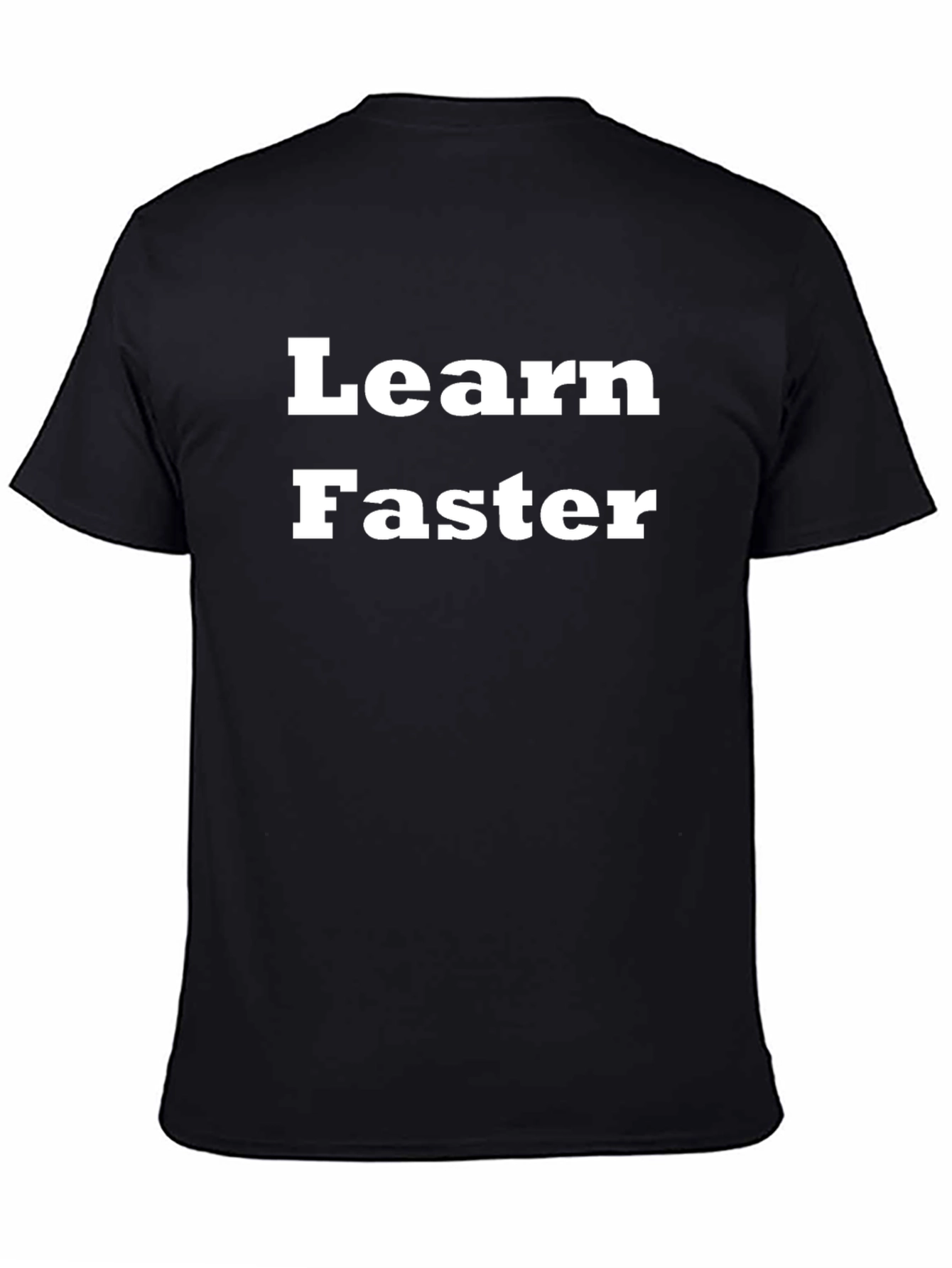 Black Learn Faster Black T-Shirt view 4