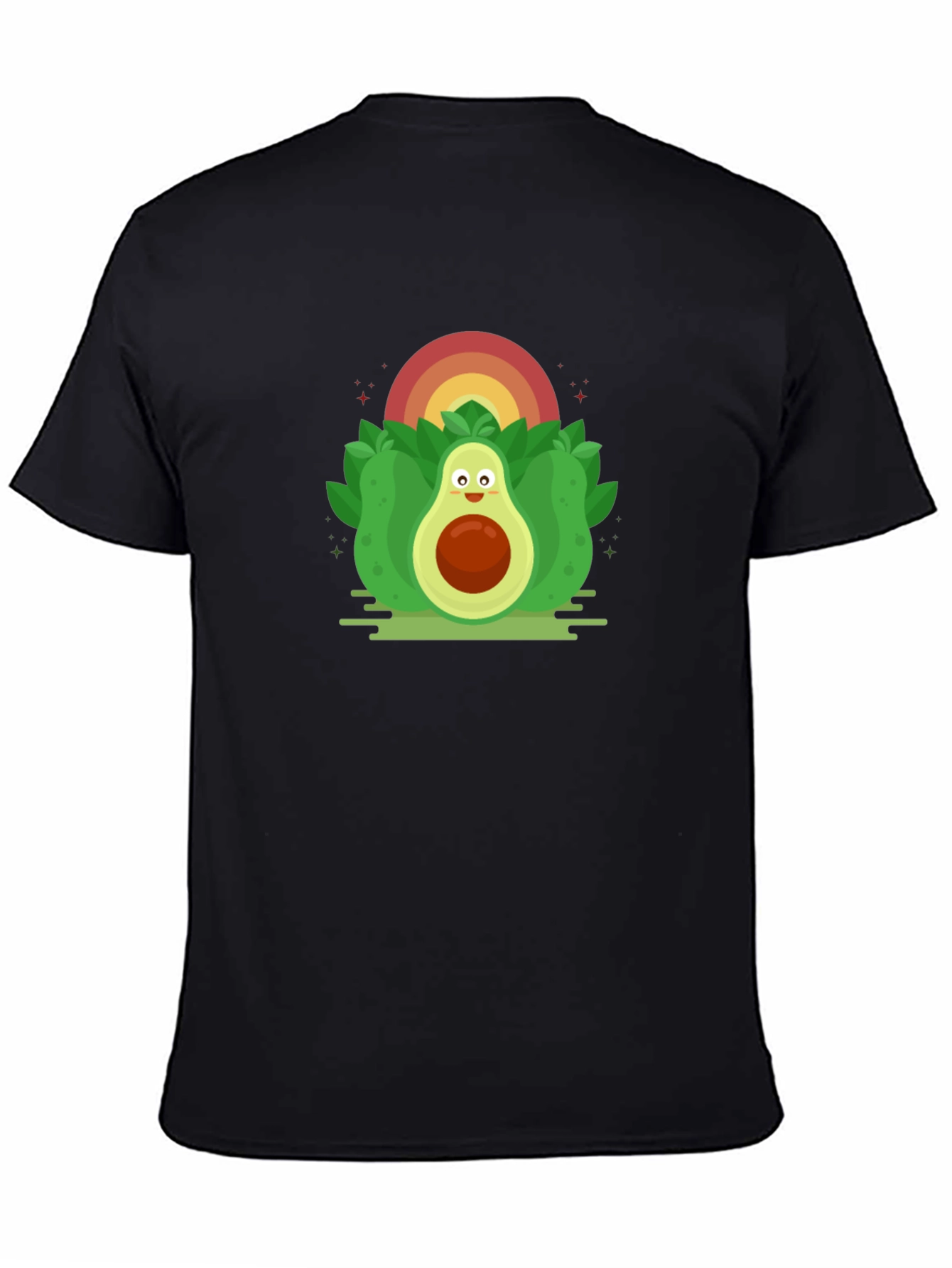 Black Avocado Rainbow Graphic Black T-Shirt view 4