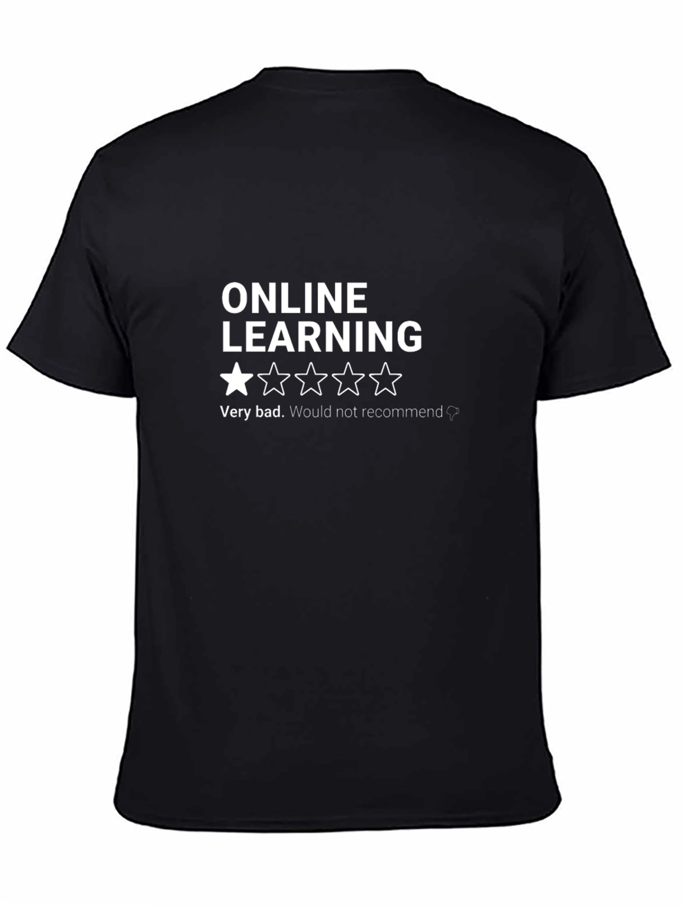 Black Online Learning Funny Graphic T-Shirt view 4