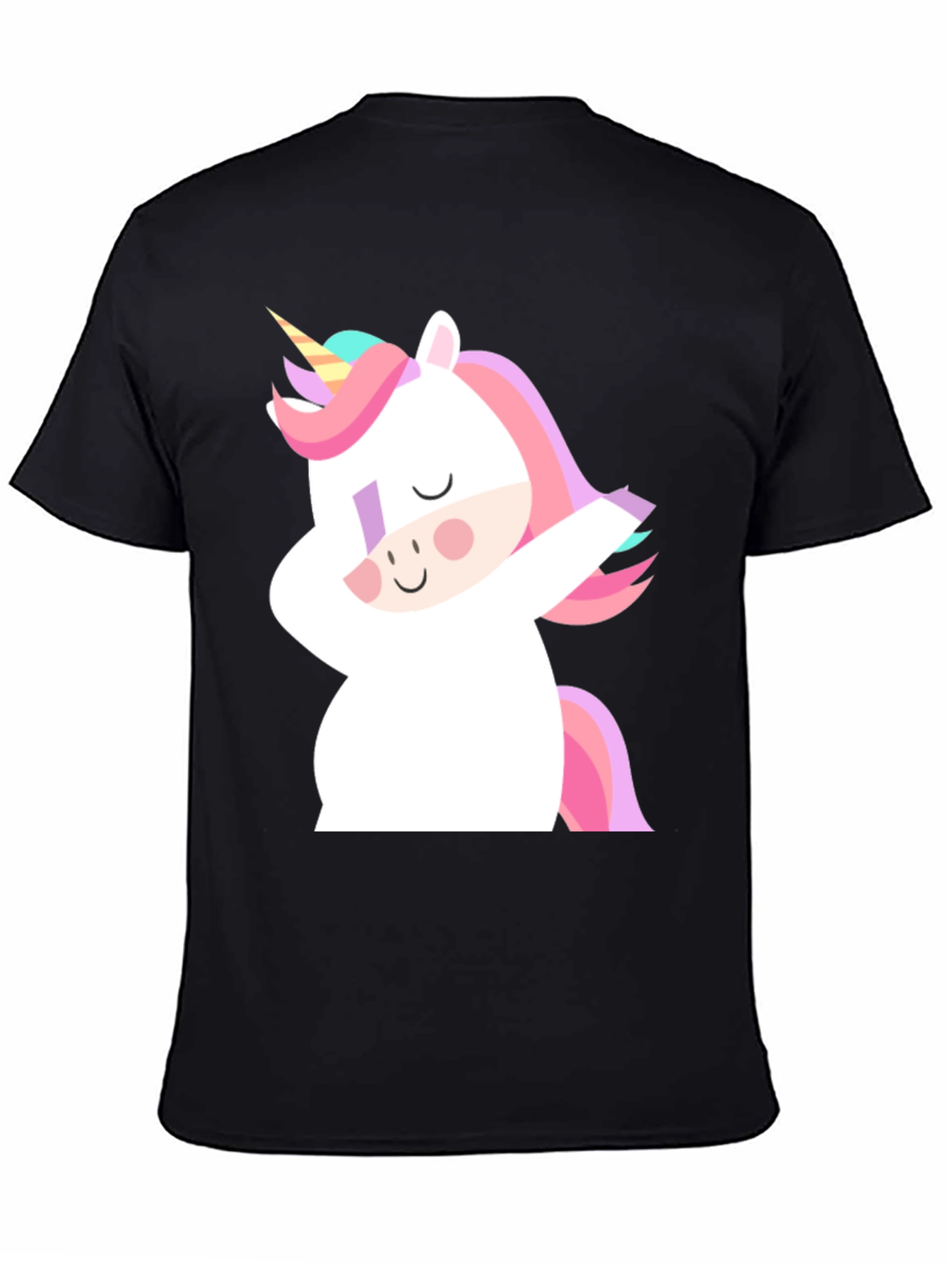 Black Unicorn Dab Black T-Shirt view 4