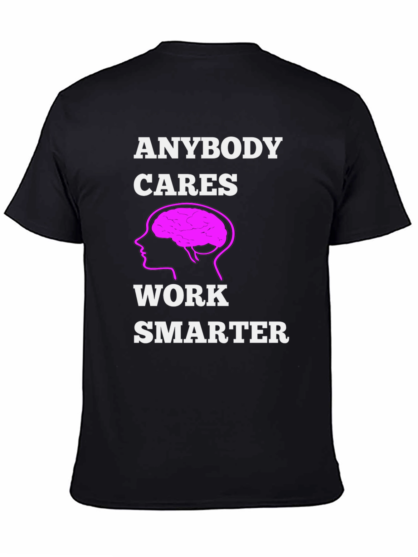 Black Work Smarter T-Shirt - Brain Graphic Tee view 4