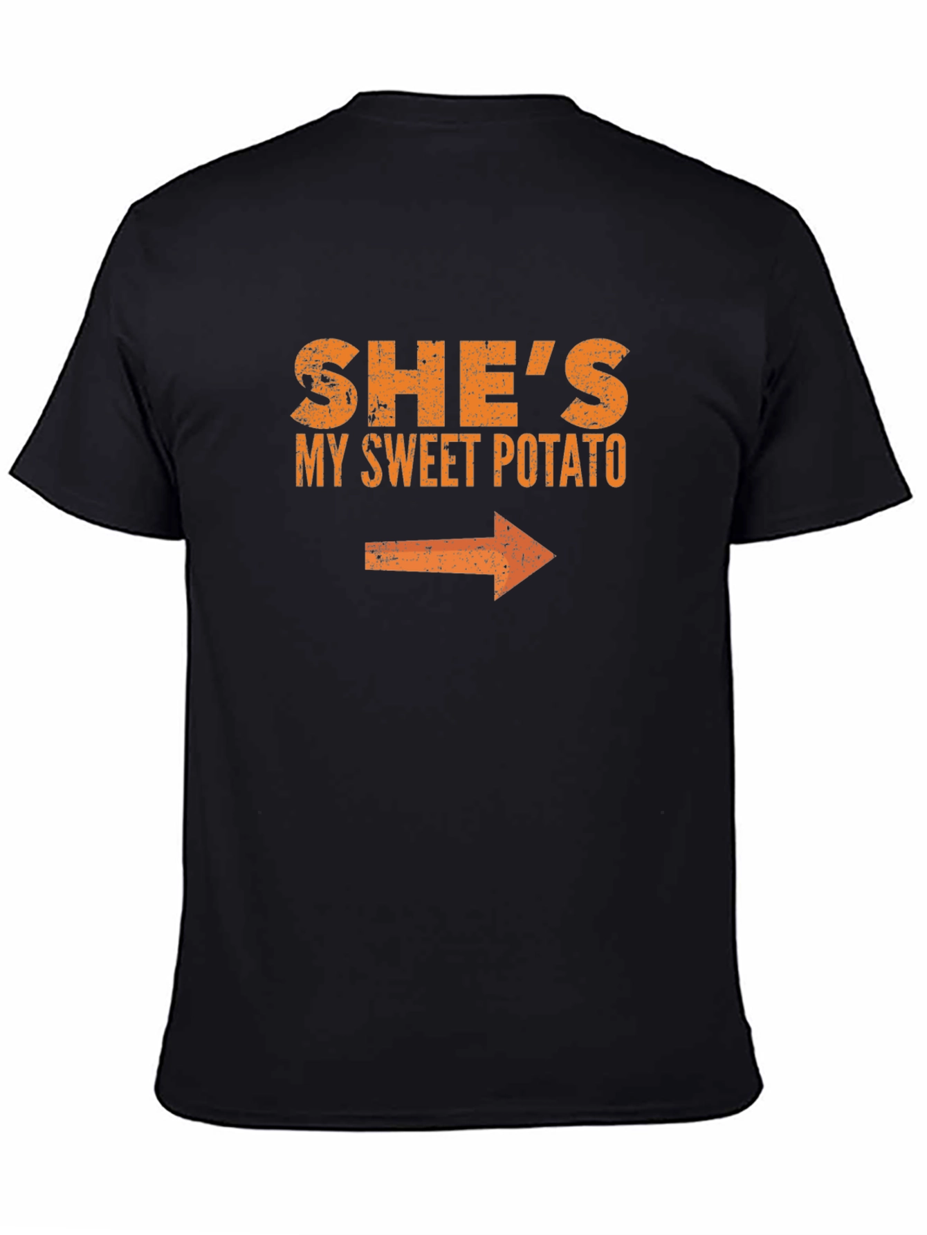 Black She's My Sweet Potato T-Shirt - Funny Couples Tee view 4