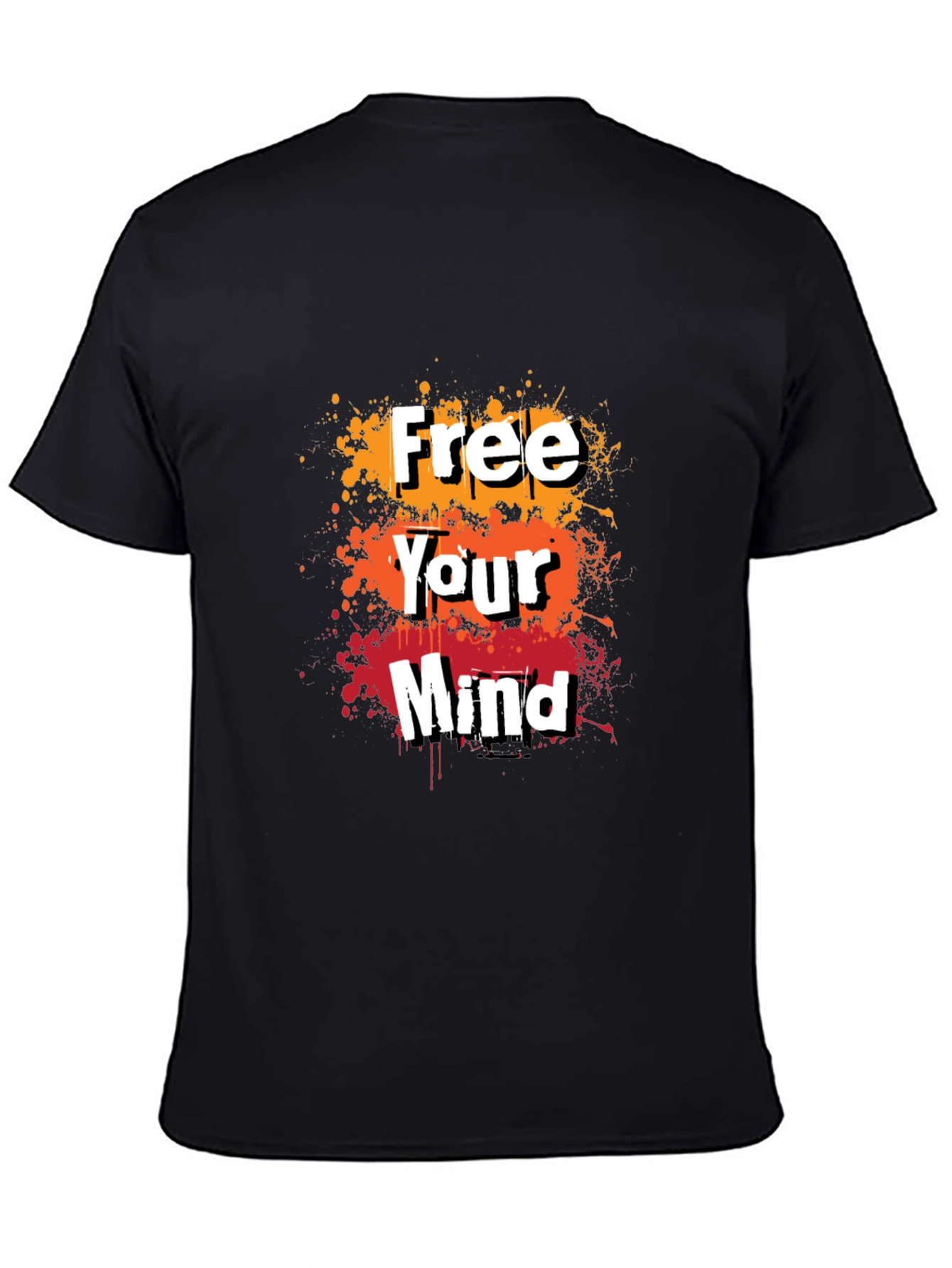 Black Free Your Mind Graphic Tee - Trendy Men's T-Shirt view 4