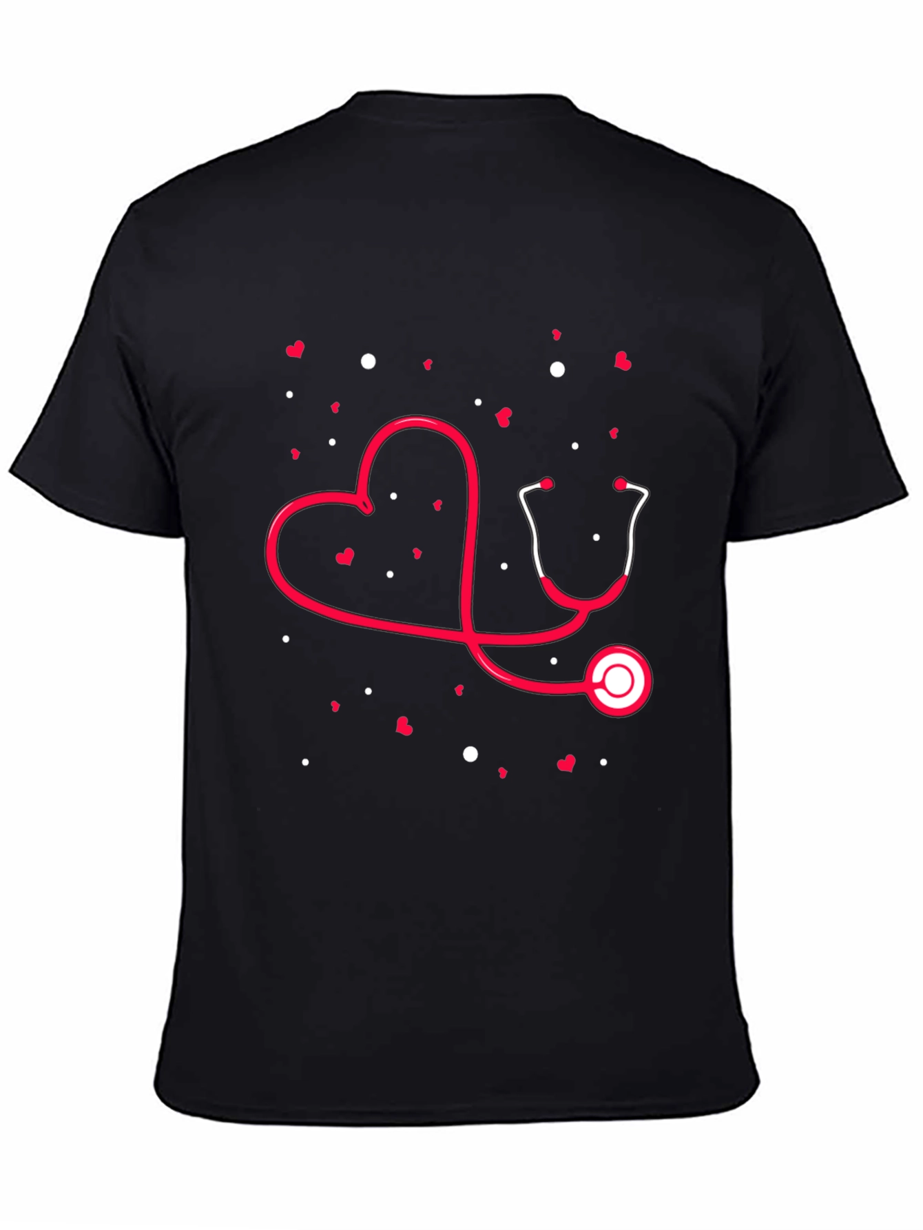 Black Heart Stethoscope Graphic Tee - Medical Love view 4