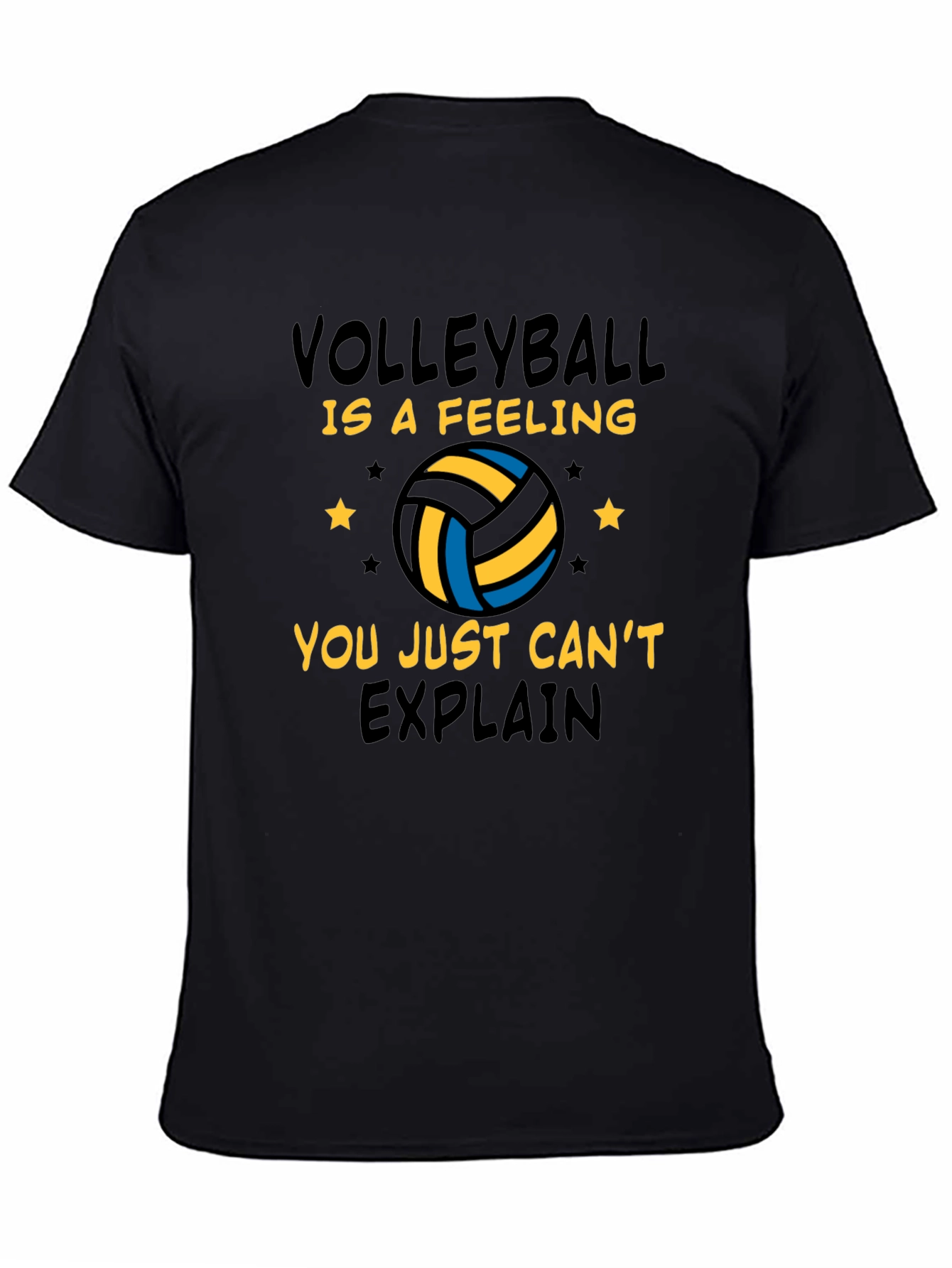 Black Volleyball Is A Feeling Graphic T-Shirt view 4