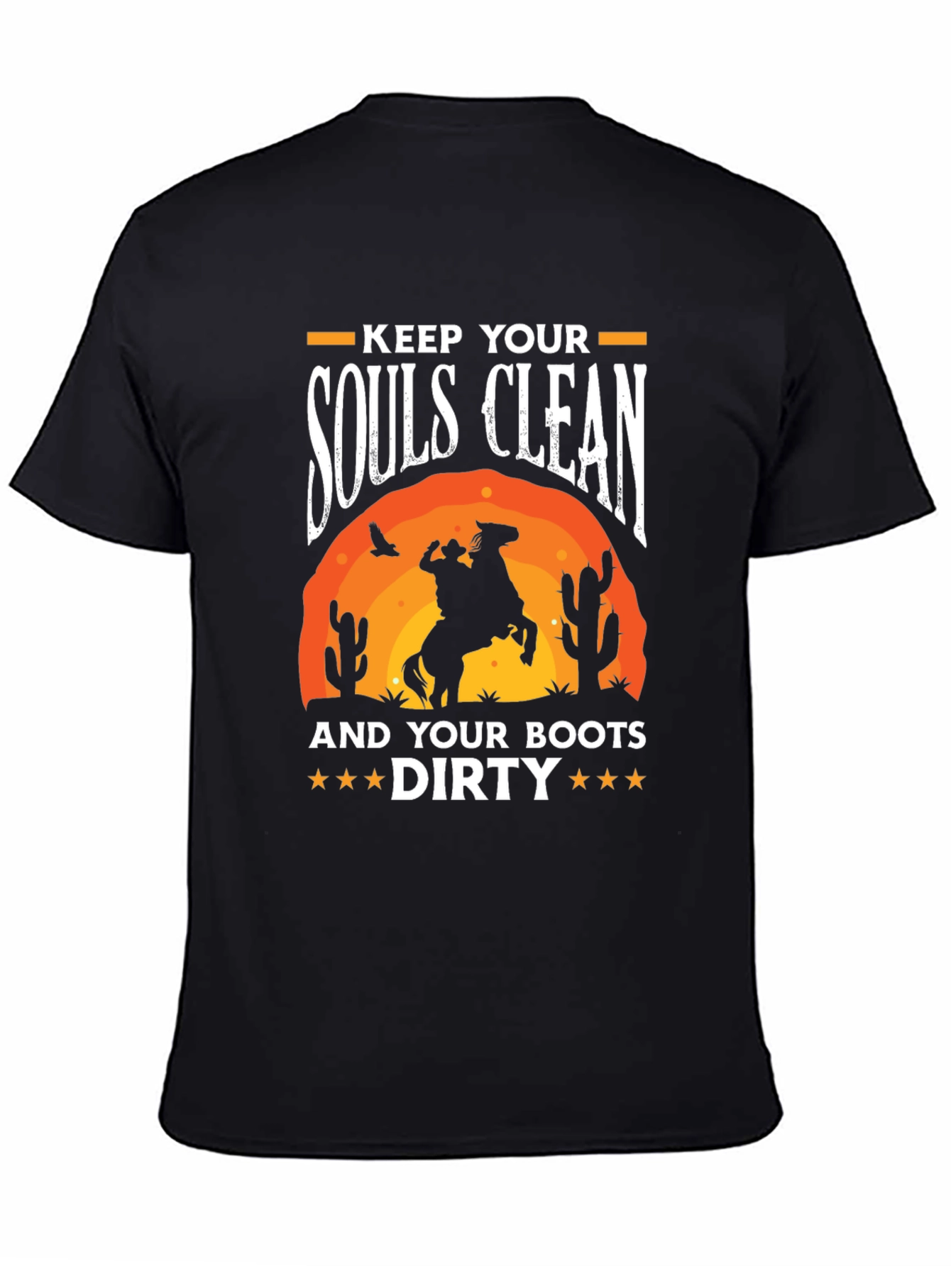 Keep Your Souls Clean Cowboy Graphic Tee - 4