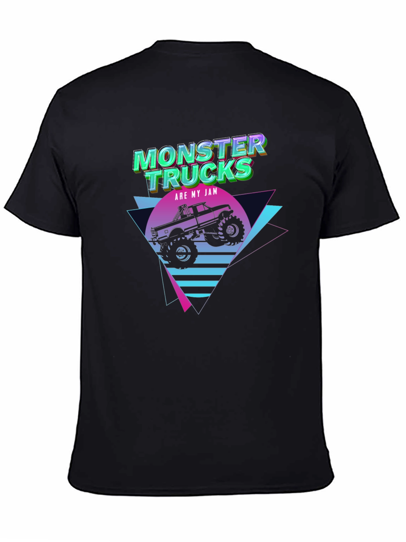 Black Monster Trucks Are My Jam Black T-Shirt view 4