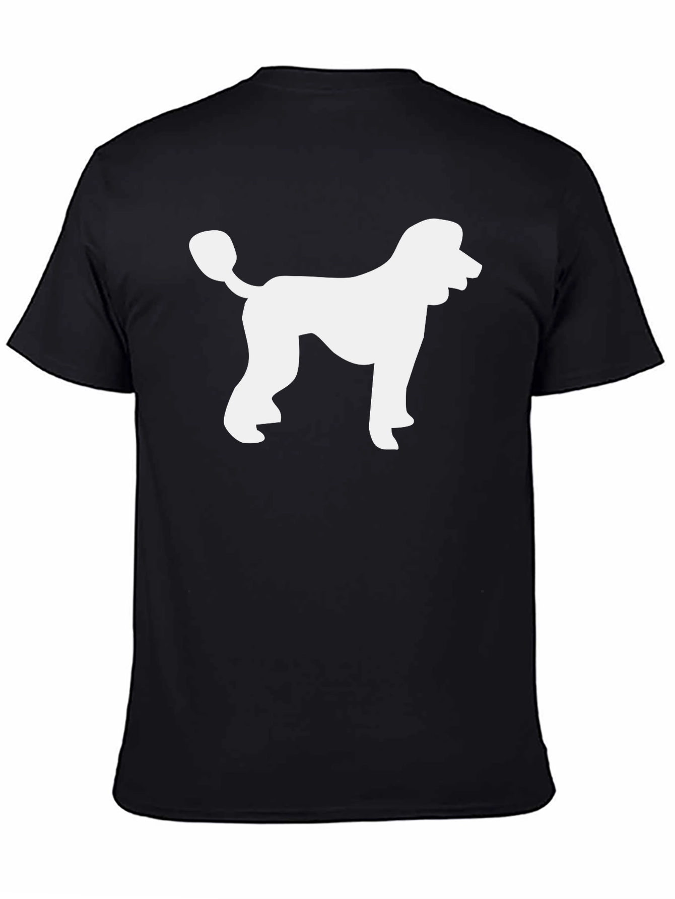 Black Poodle Silhouette Graphic Tee - Casual Black T-Shirt view 4