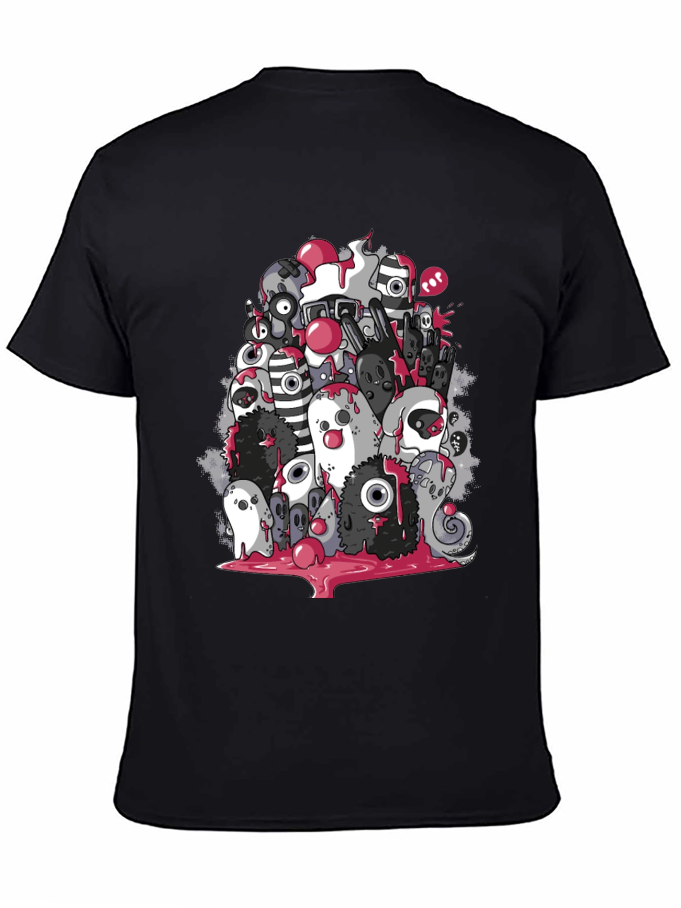 Black Monster Doodle Graphic T-Shirt view 4