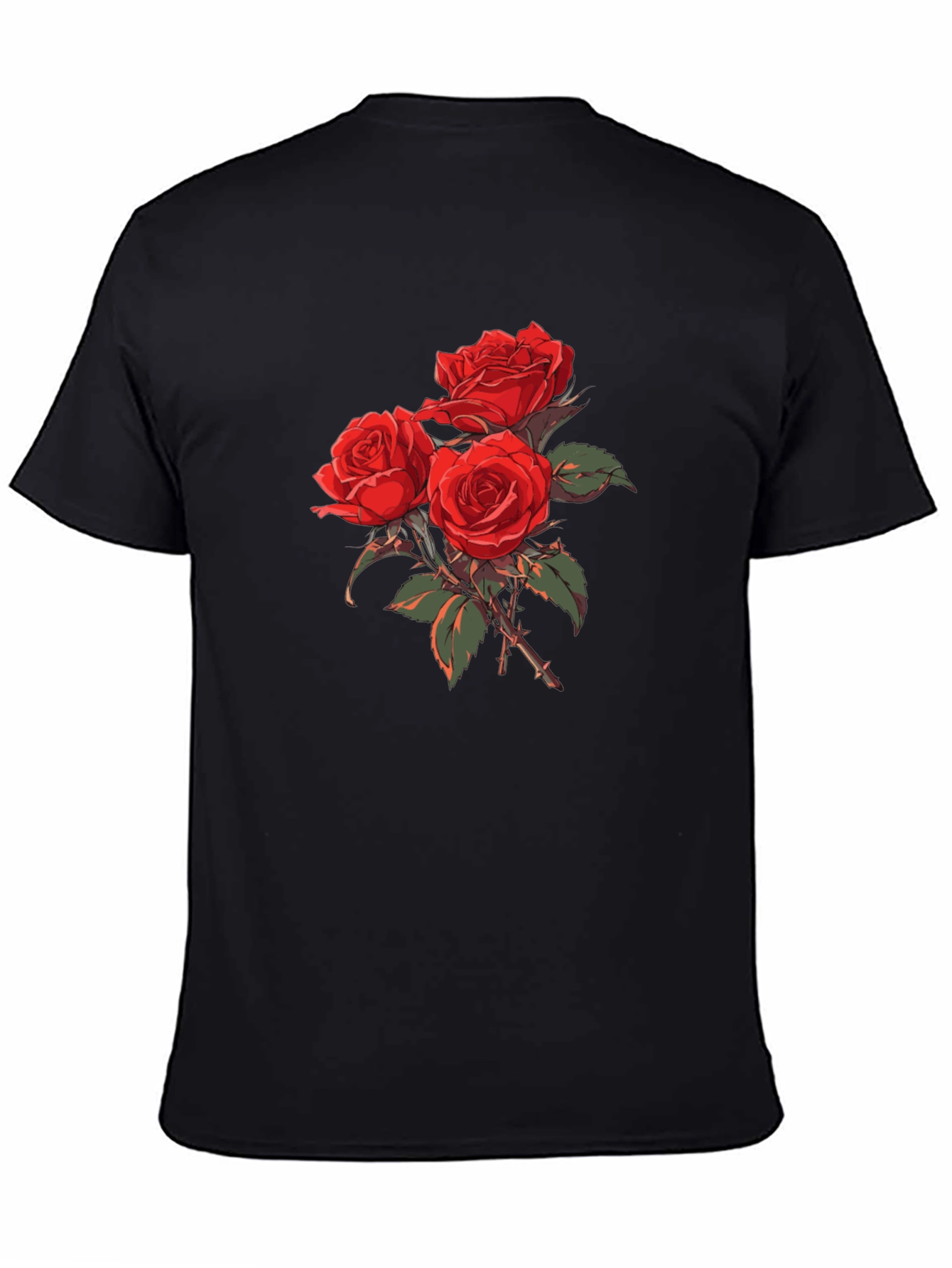 Black Rose Bouquet Graphic T-Shirt - Black view 4