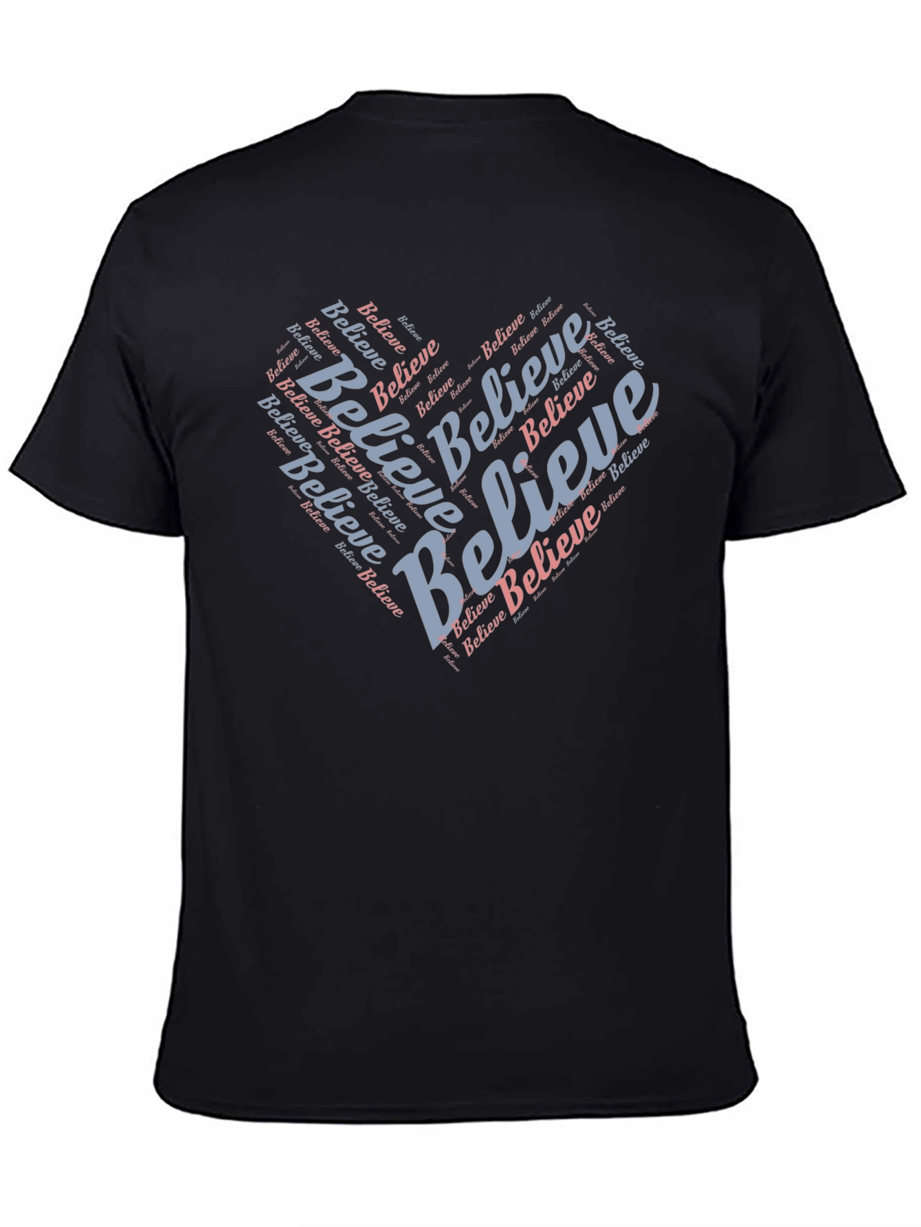 Black Believe Heart Graphic Tee - Black view 4