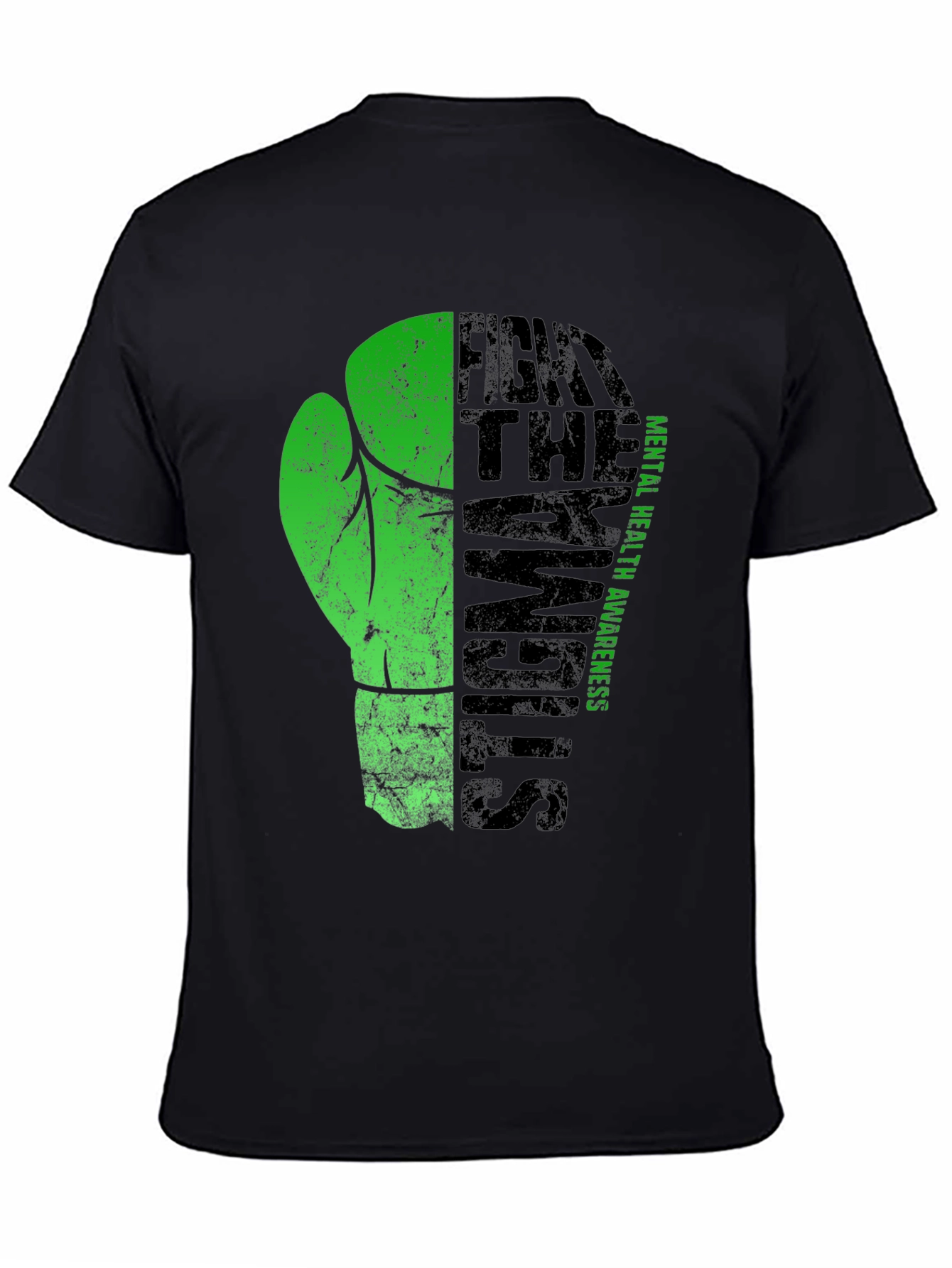 Black Fight the Stigma Mental Health Awareness T-Shirt view 4