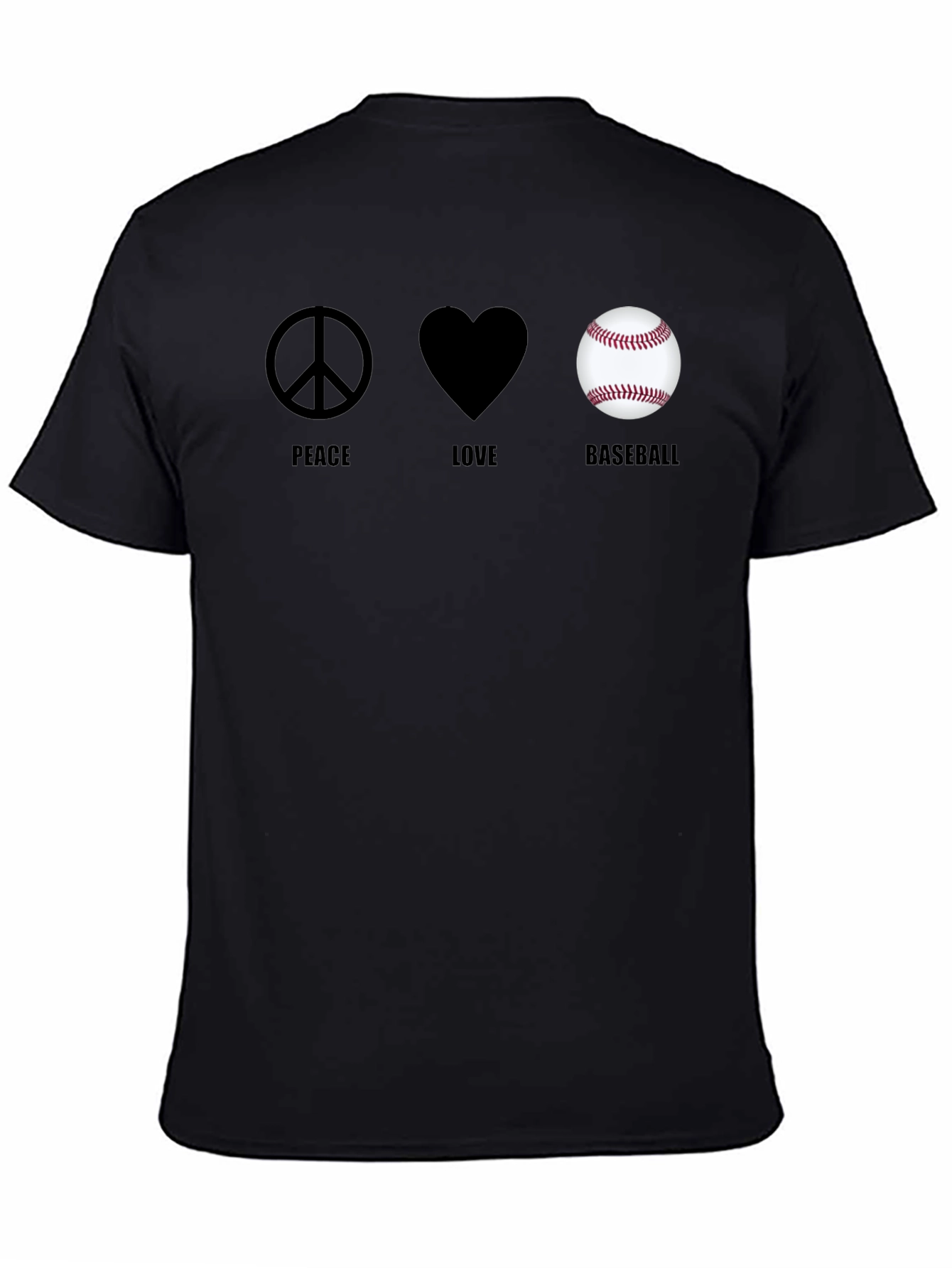 Peace Love Baseball Graphic T-Shirt - 4