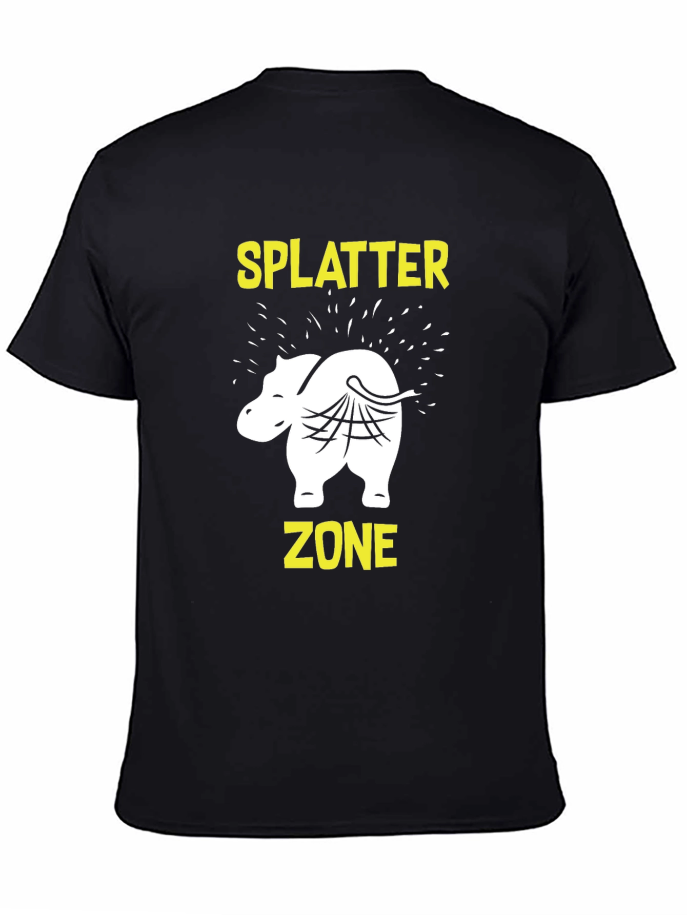 Black Splatter Zone T-Shirt - Funny Animal Graphic Tee view 4