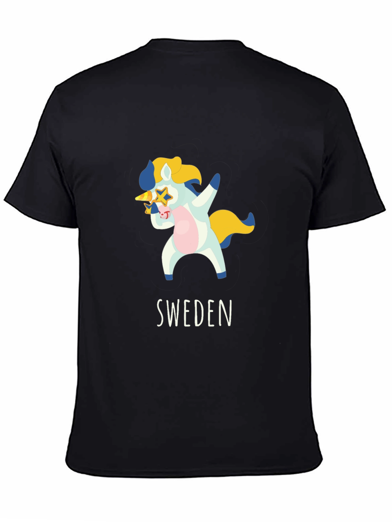 Black Sweden Dab Unicorn T-Shirt - Black Cotton Tee view 4