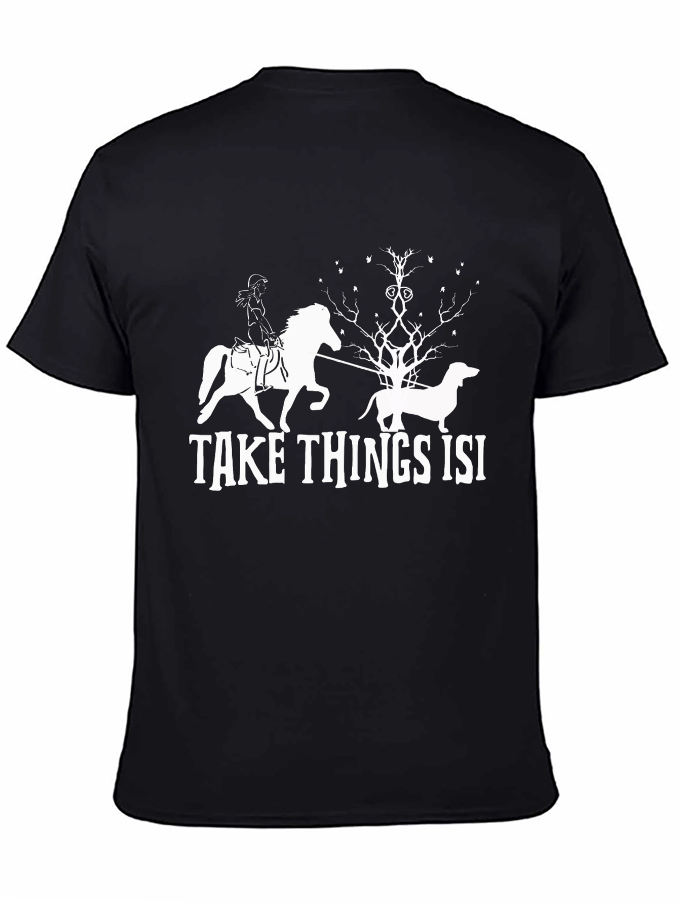 Black Take Things Isi Tee - Novelty Graphic T-Shirt view 4