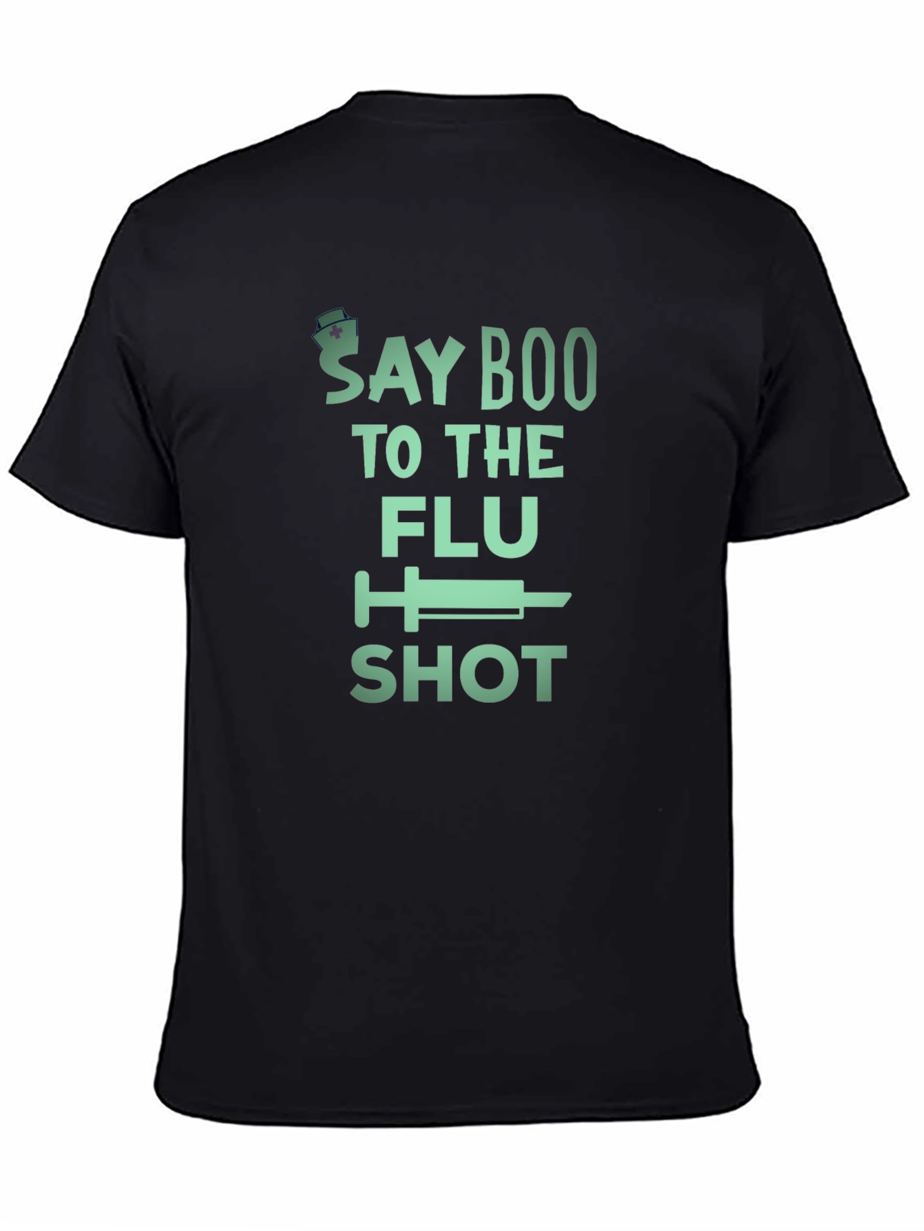 Black Say Boo to the Flu Shot T-Shirt - Unisex view 4