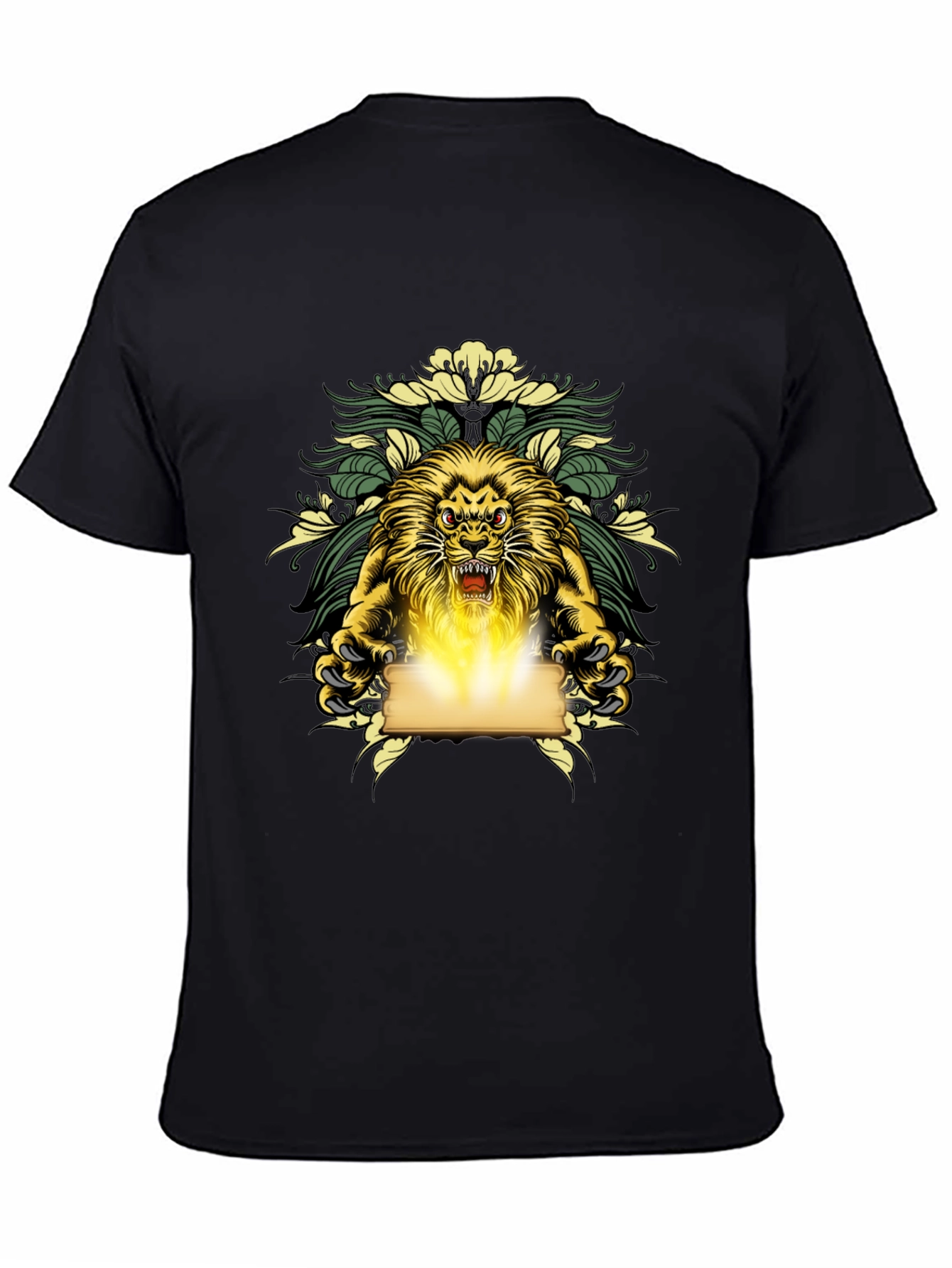 Black Lion King Graphic Print Black T-Shirt view 4