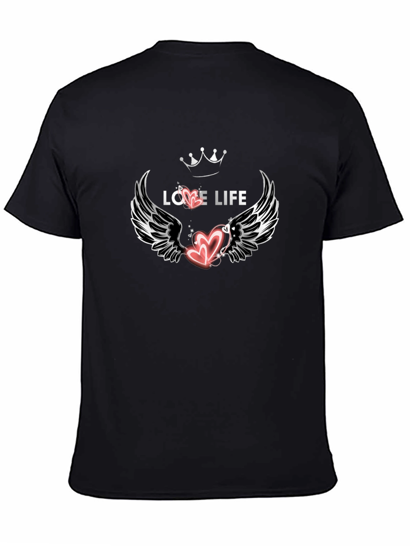 Black Love Life Graphic Black Tee view 4