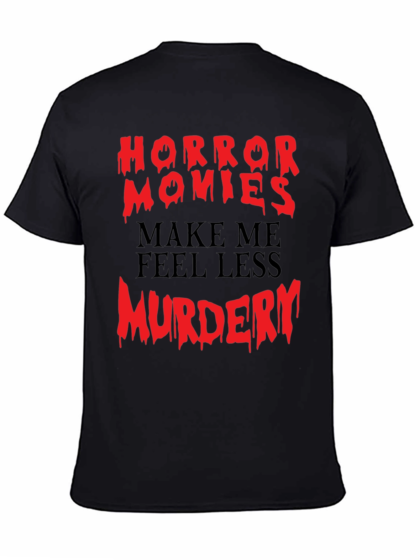 Black Horror Movie Fan T-Shirt - Funny Graphic Tee view 4