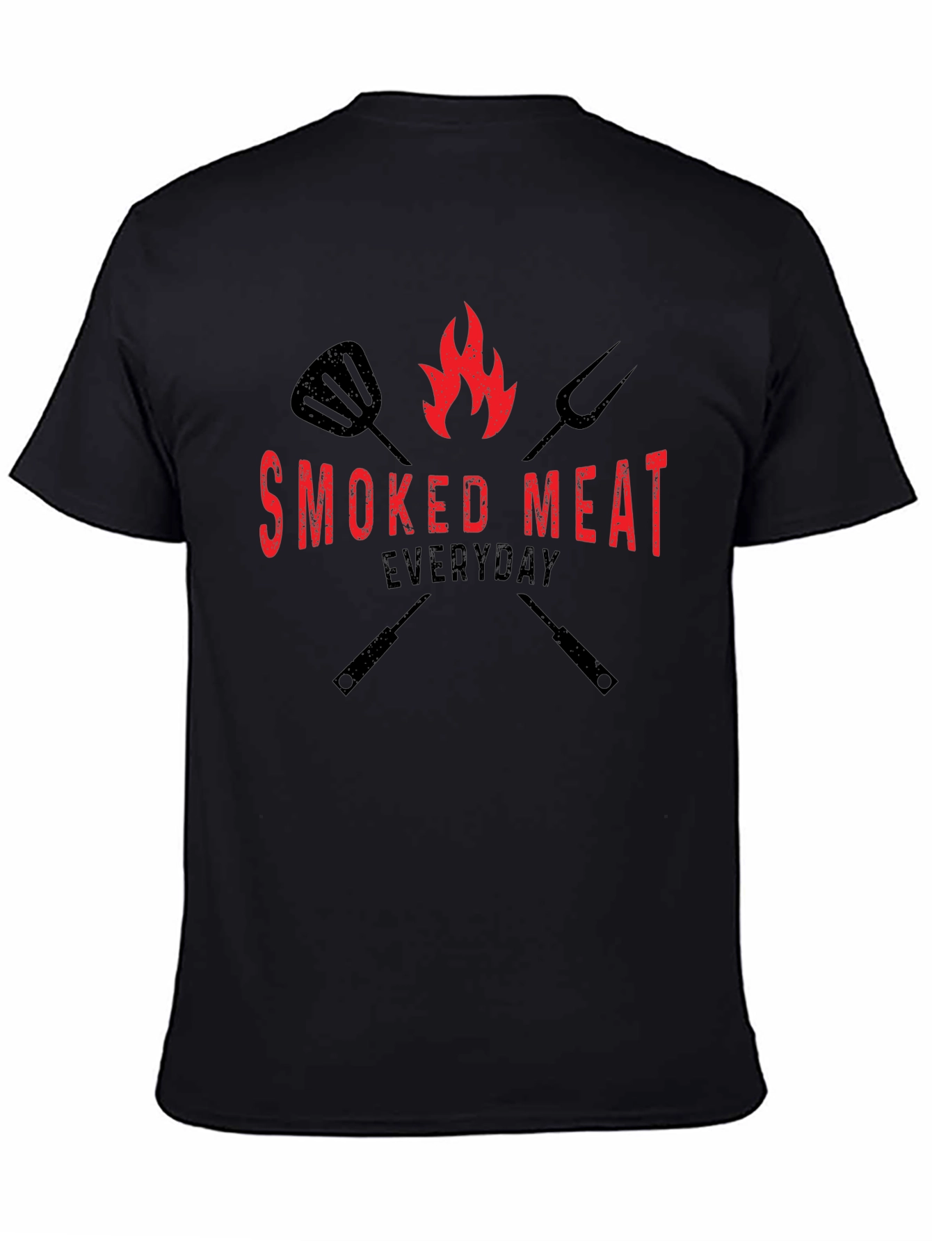 Black Smoked Meat Everyday Black Graphic Tee view 4