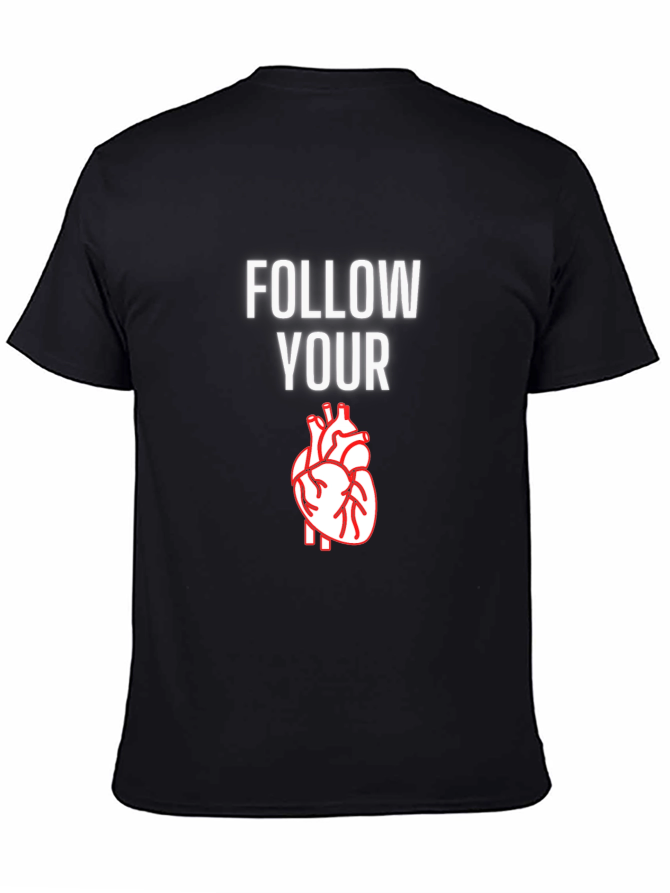 Black Follow Your Heart Graphic T-Shirt - Casual Comfort view 4