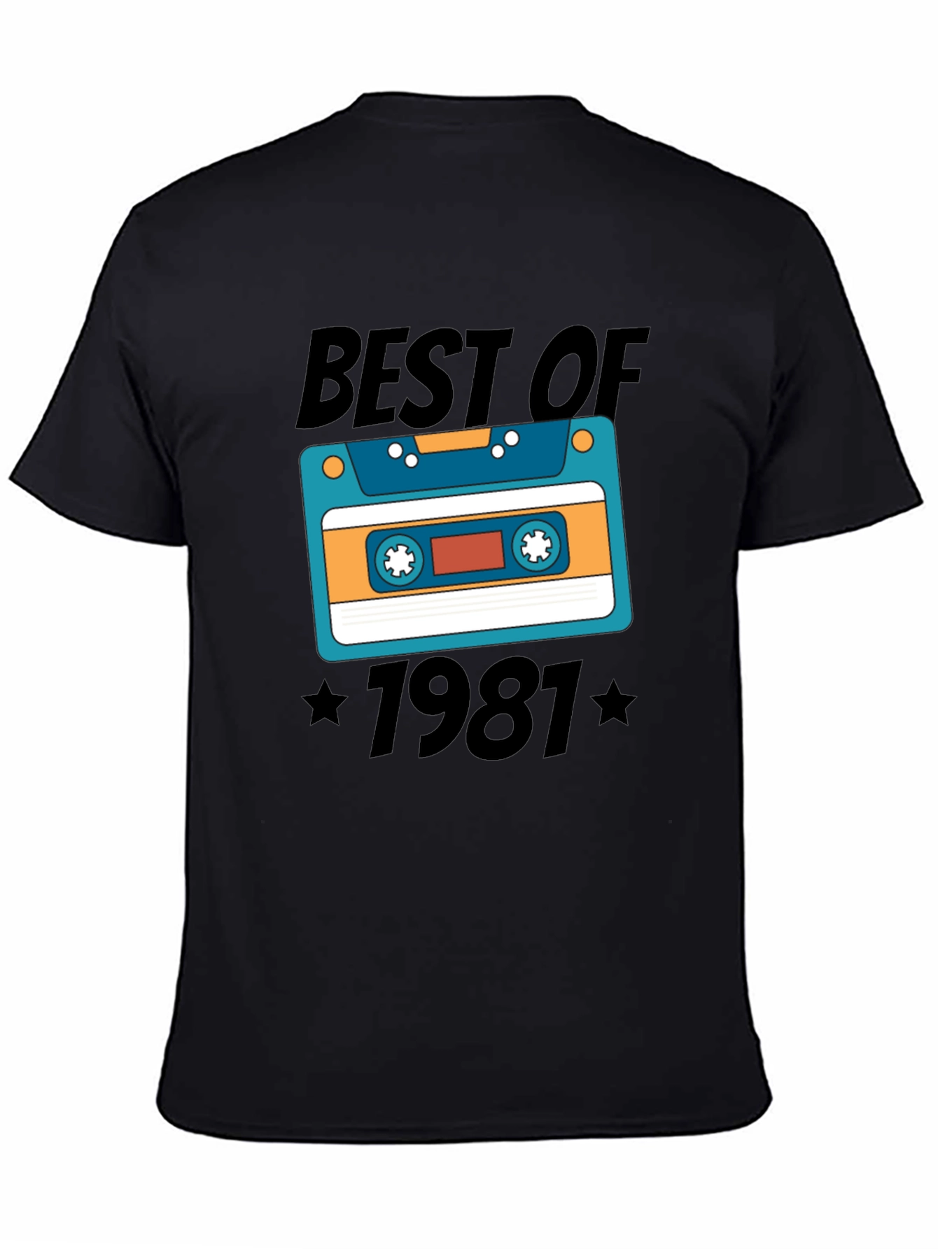 Black Best of 1981 Cassette Tape T-Shirt view 4