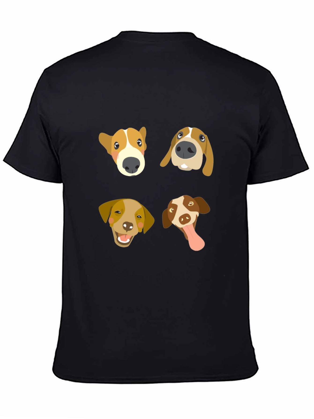 Black Dog Faces Graphic Tee - Cute Canine T-Shirt view 4