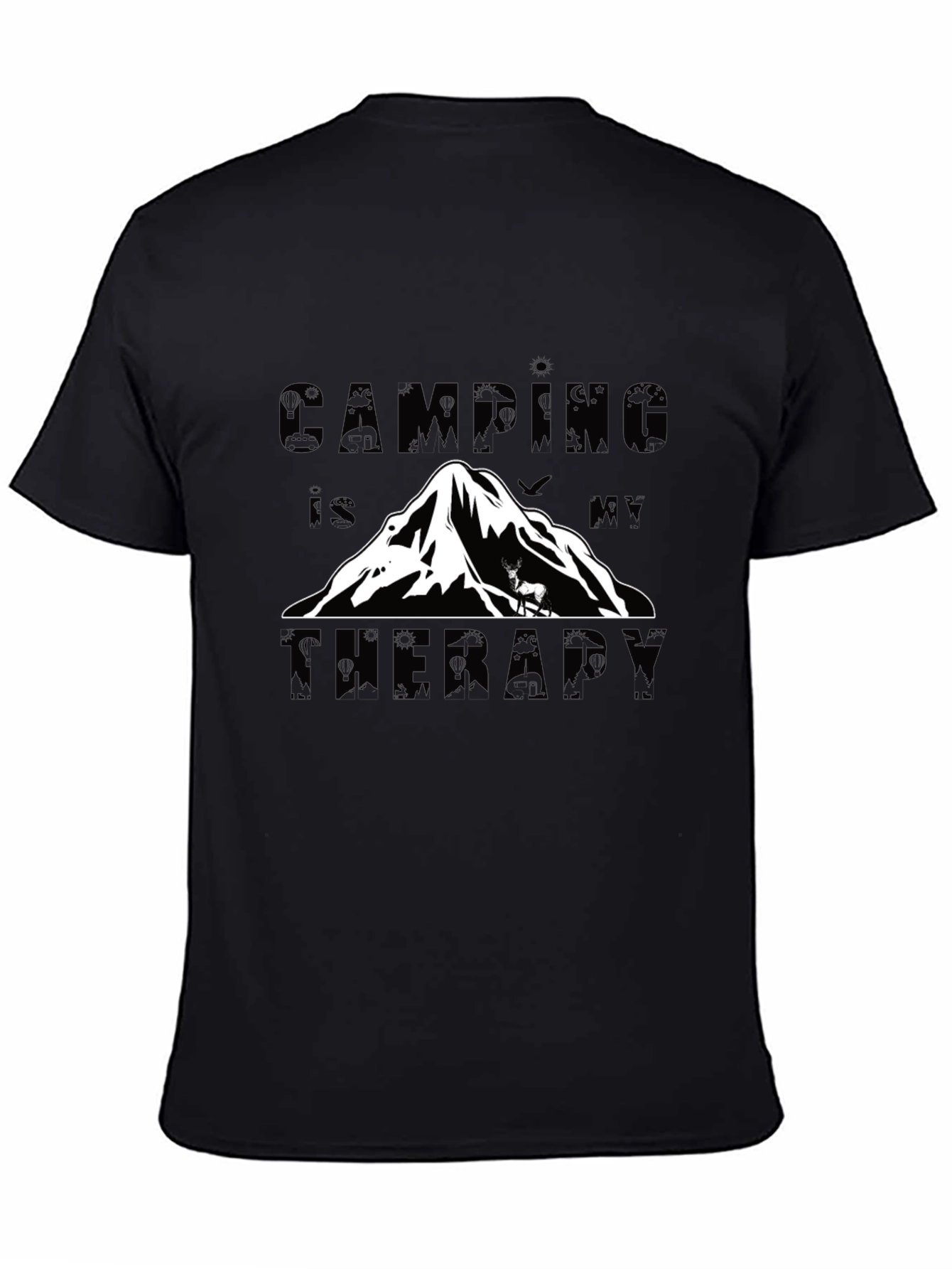 Black Camping is my Therapy T-Shirt view 4