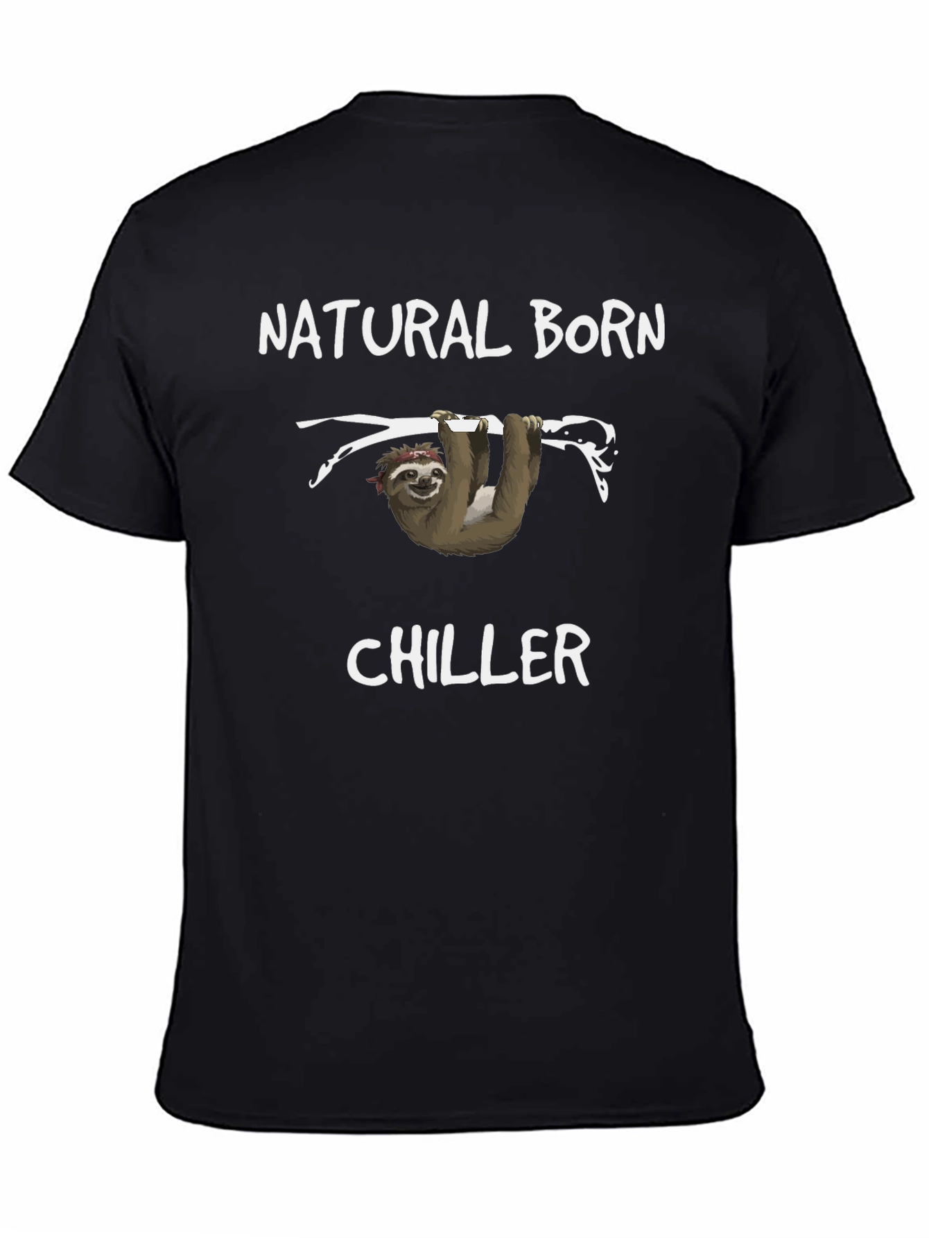 Black Natural Born Chiller Sloth Graphic Tee - Black view 4