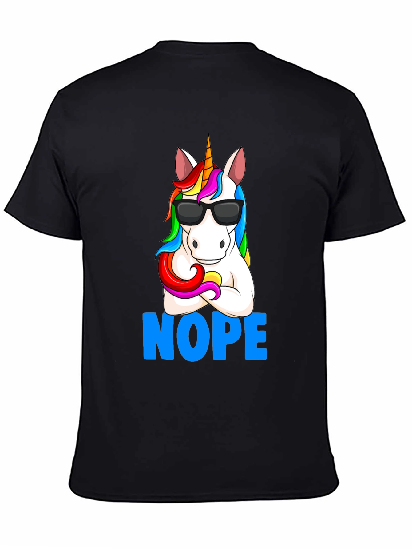 Black Unicorn NOPE T-Shirt - Funny Graphic Tee view 4