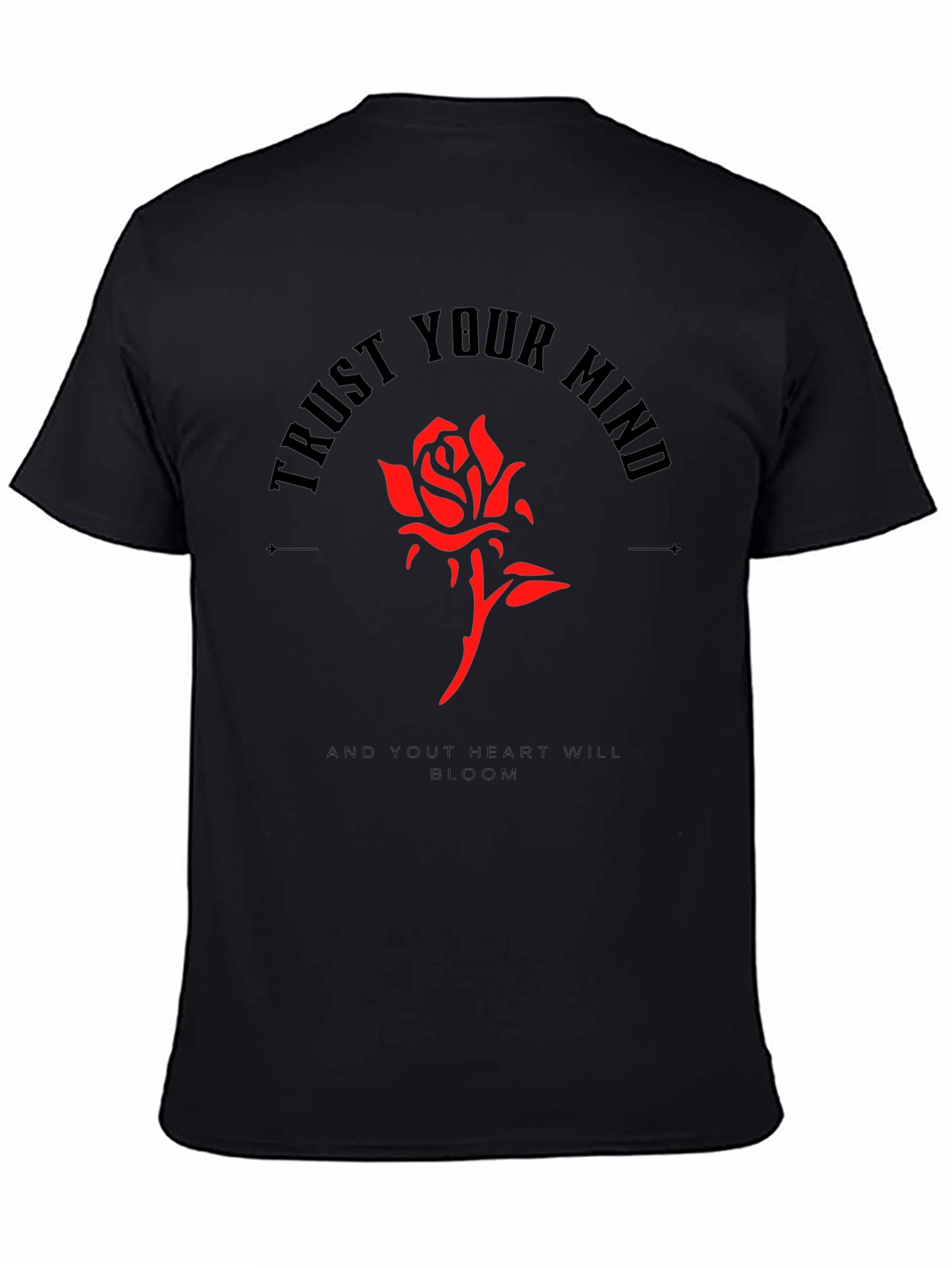 Black Trust Your Mind Rose Graphic Tee view 4
