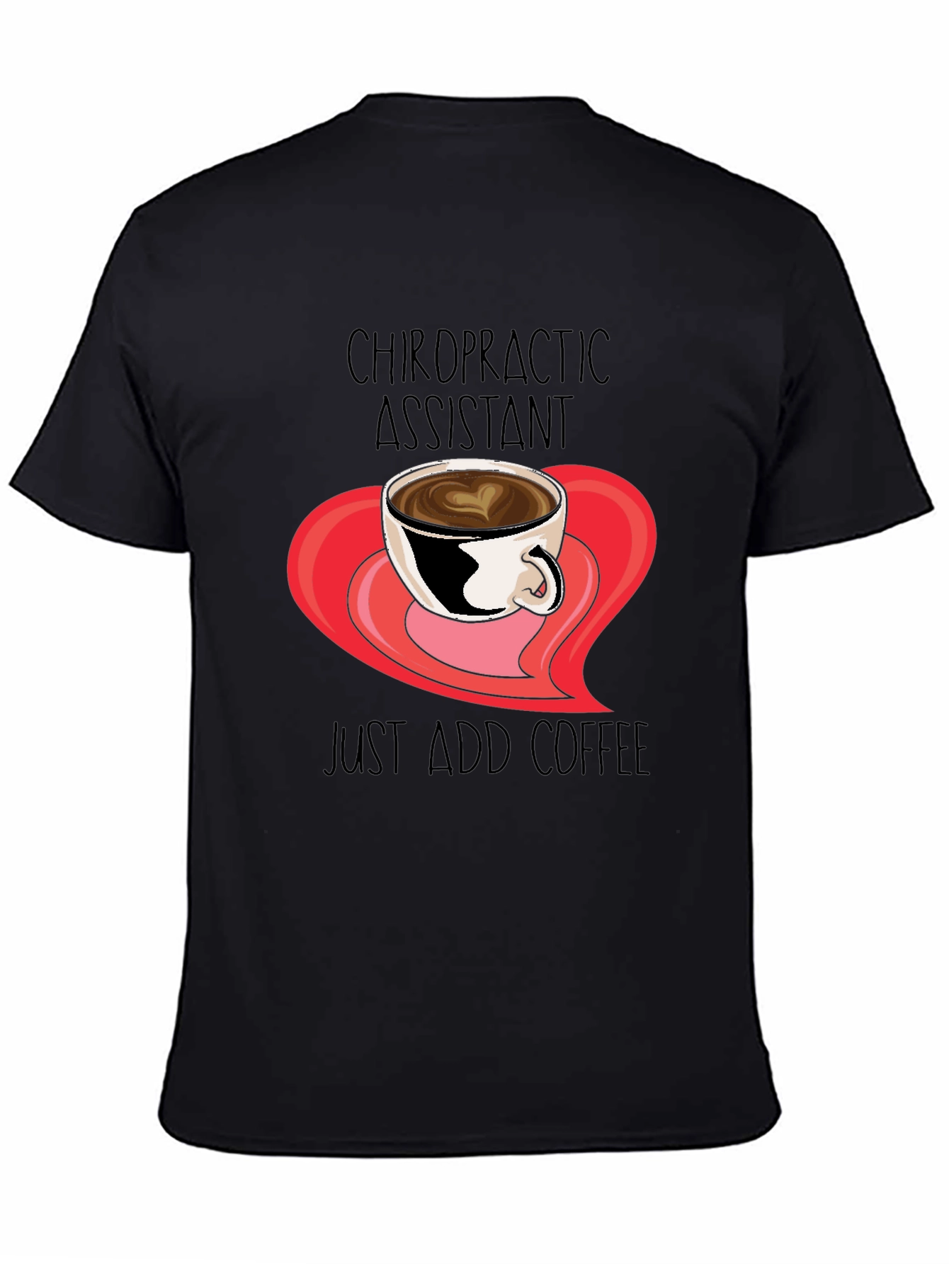 Black Chiropractic Assistant Coffee T-Shirt view 4