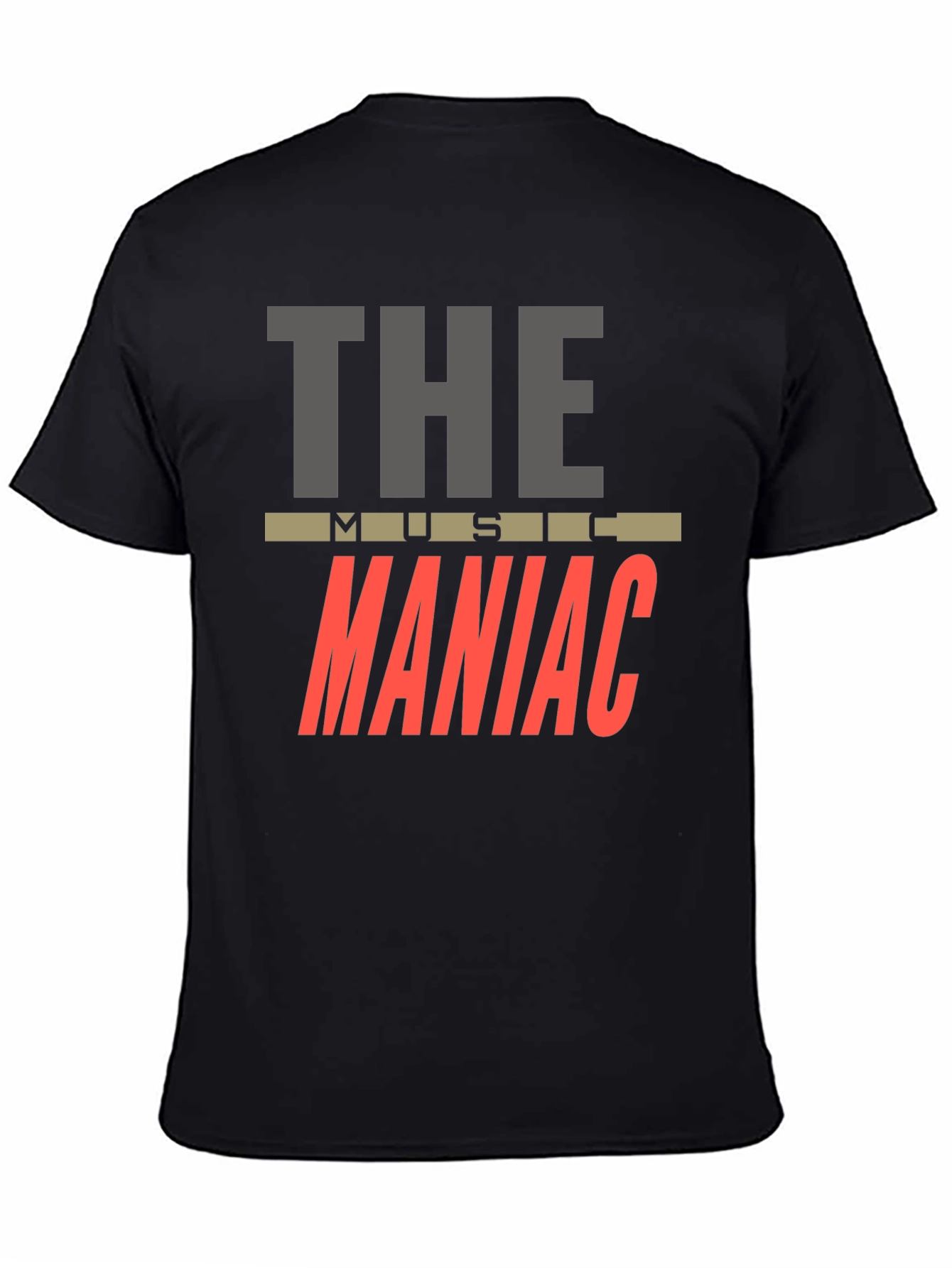 Black The Music Maniac T-Shirt - Black Crew Neck view 4