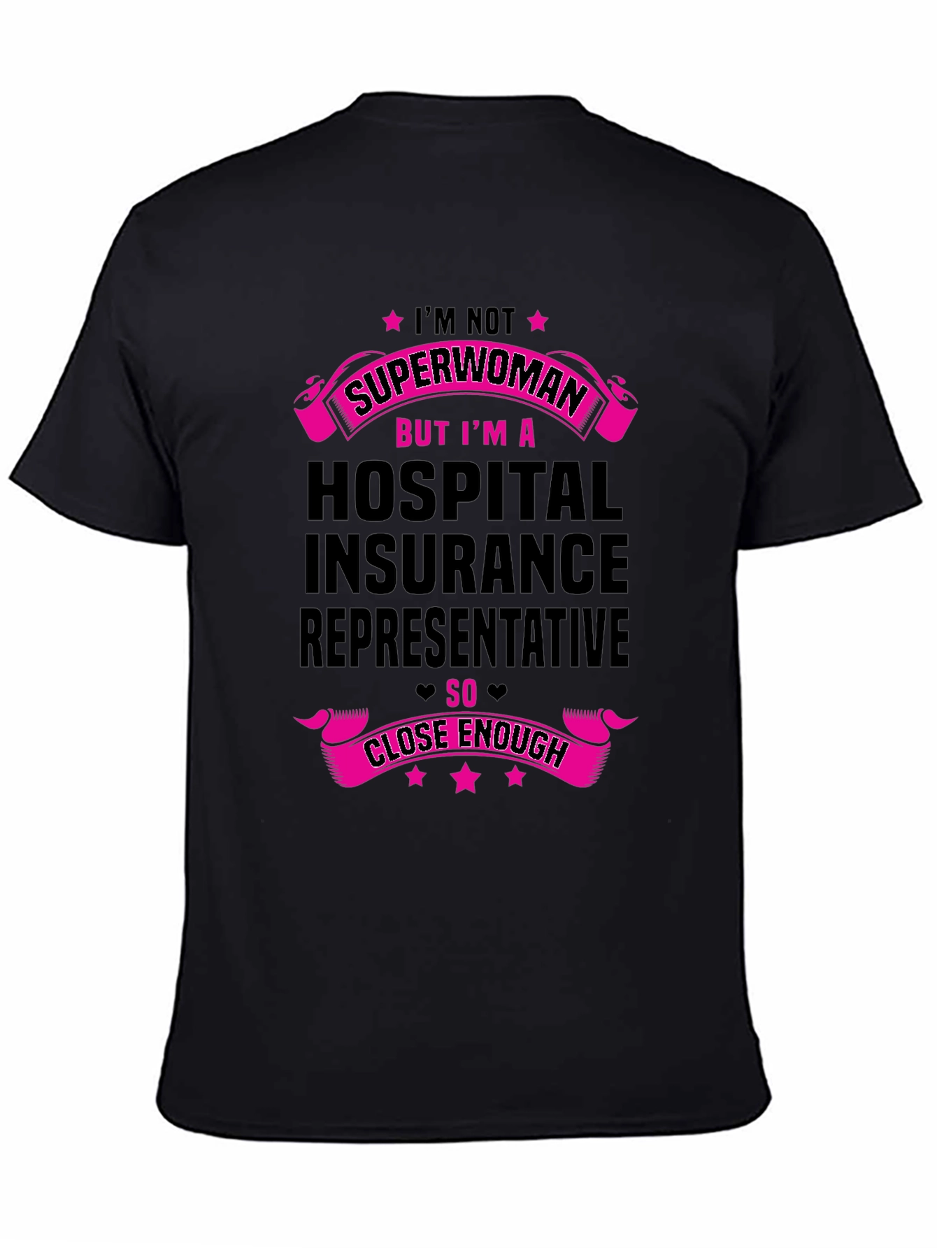 Black Hospital Insurance Rep T-Shirt - Superwoman Alternative view 4