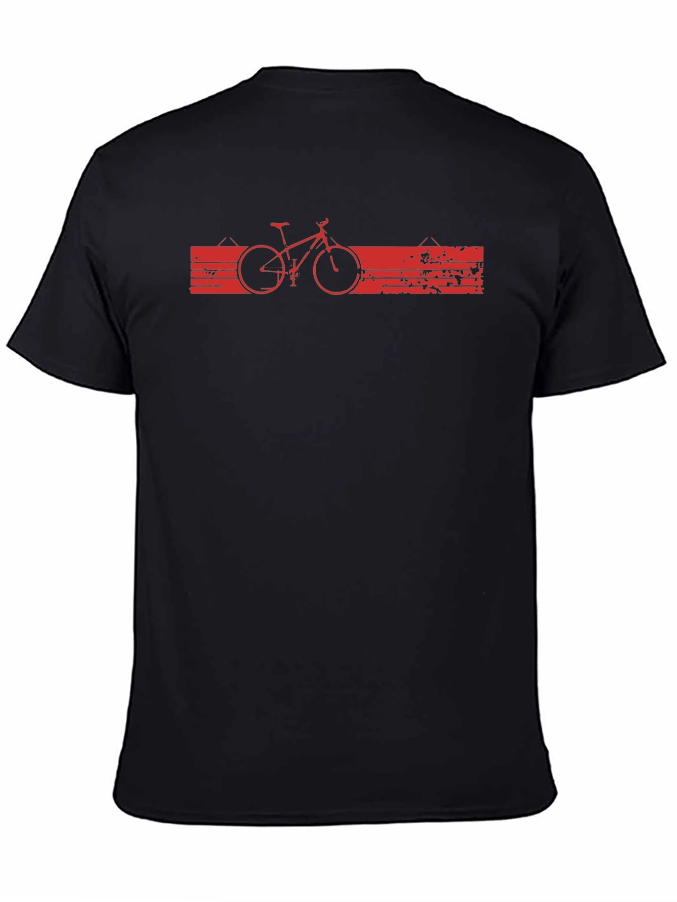 Black Mountain Bike Graphic Tee - Black Cotton Casual Shirt view 4