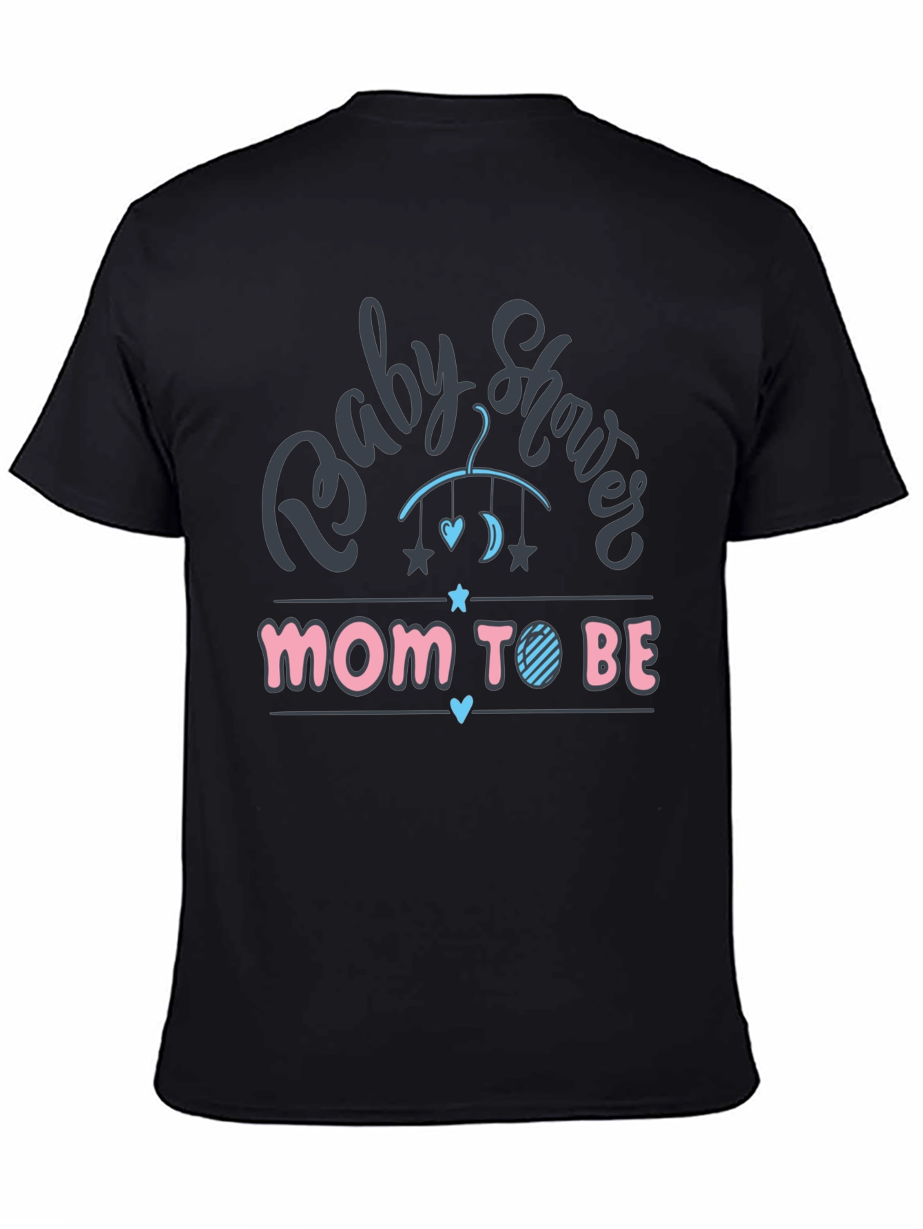 Black Baby Shower Mom-to-Be T-Shirt - New Parent Gift view 4