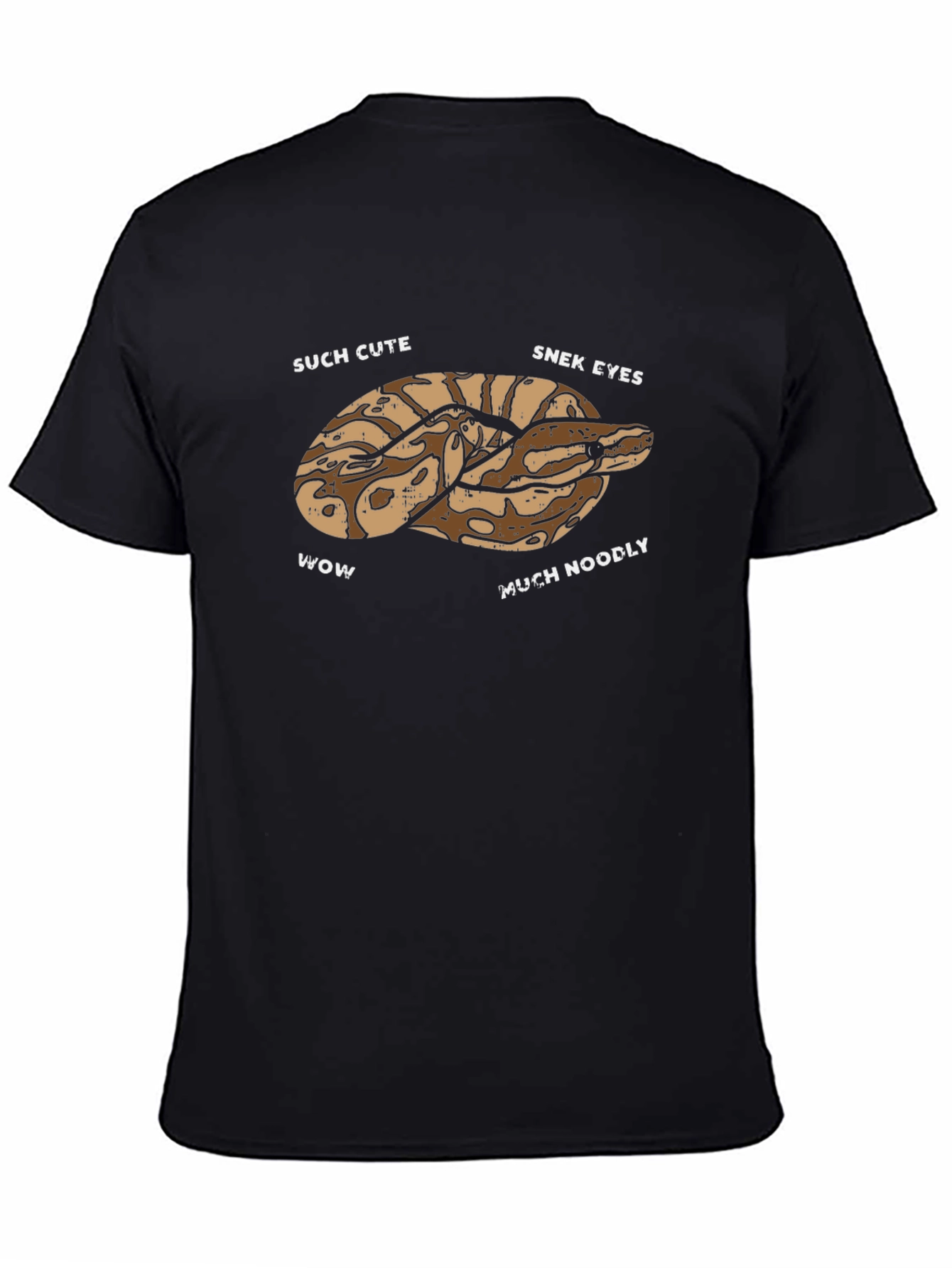 Black Cute Snake T-Shirt - Funny Snek Noodle Design view 4