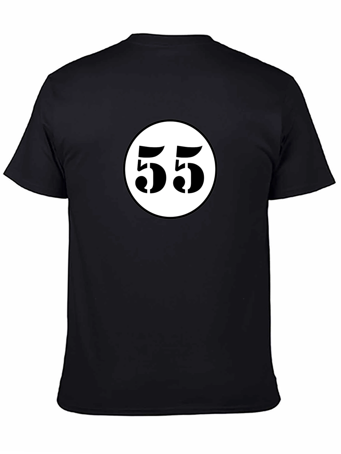 Black Retro Race Number 55 Black T-Shirt view 4