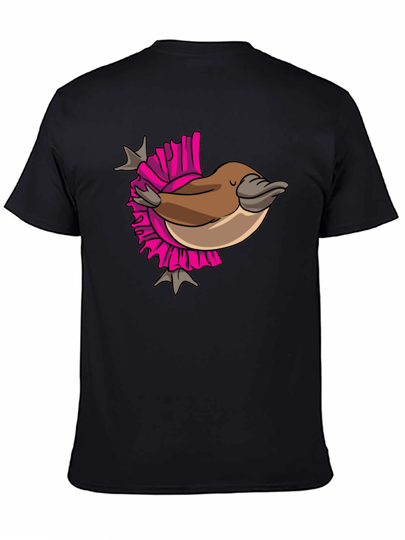 Black Funny Platypus T-Shirt - Quirky Cartoon Design view 4