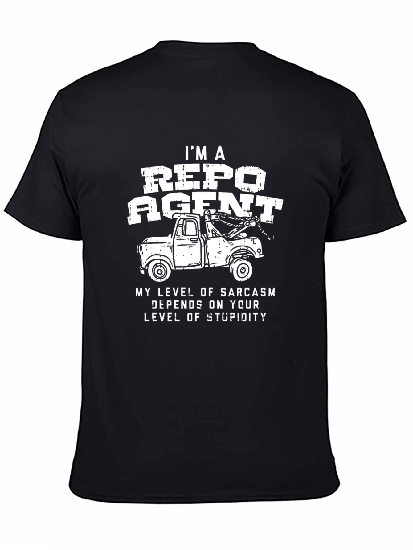 Black Repo Agent Sarcasm T-Shirt view 4